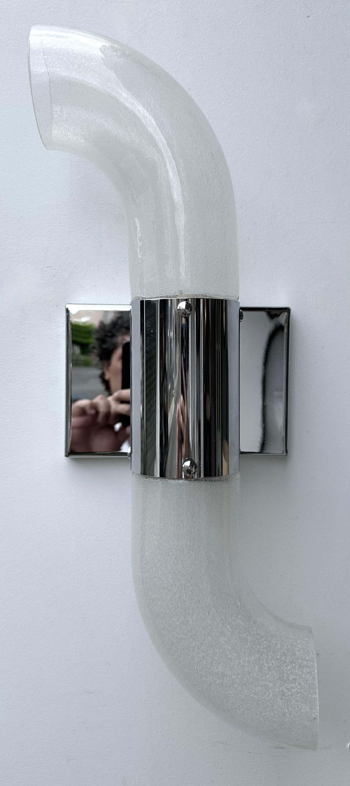 3433.0 Pair Of Metal Sconces Murano Glass By Aldo Nason For Mazzega, Italy, 1970s photo