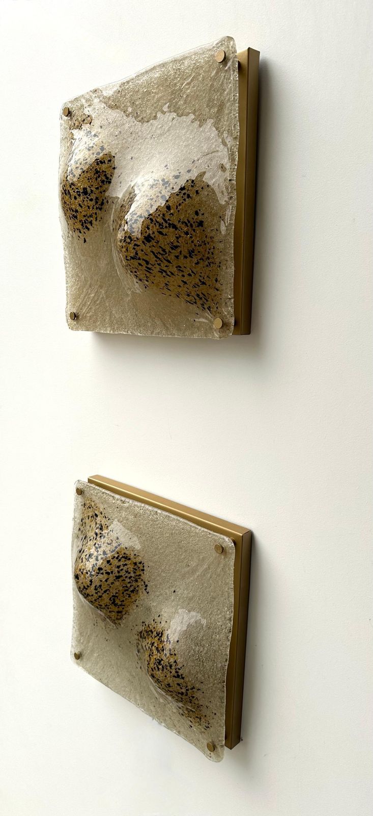 3421.0 Pair Of Sconces Blumpy Murano Glass And Gilt Metal. Italy, 1970s photo