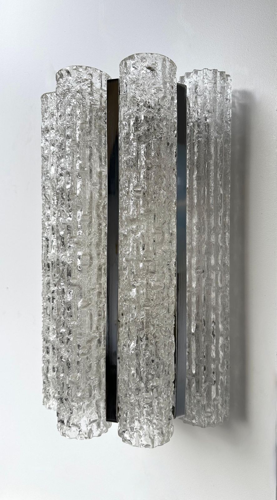 photo furniture Pair Of Glass Tube And Metal Chrome Sconces By Doria Leuchten. Germany, 1970s