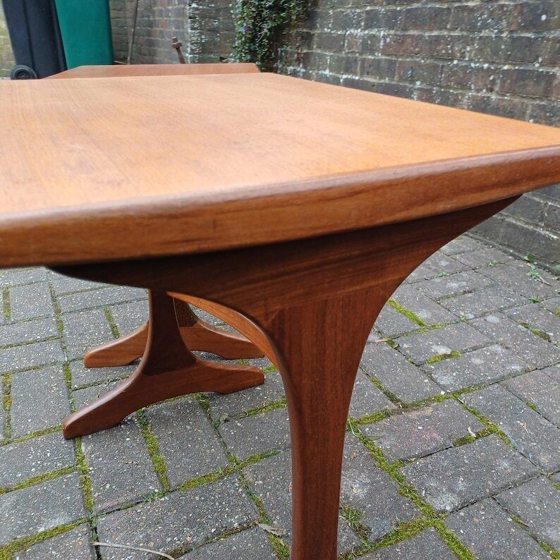 Pair Of Vintage Retro Mid Century Modern Teak Side Tables – Scandinavian Style Maybe G Plan photo vintage