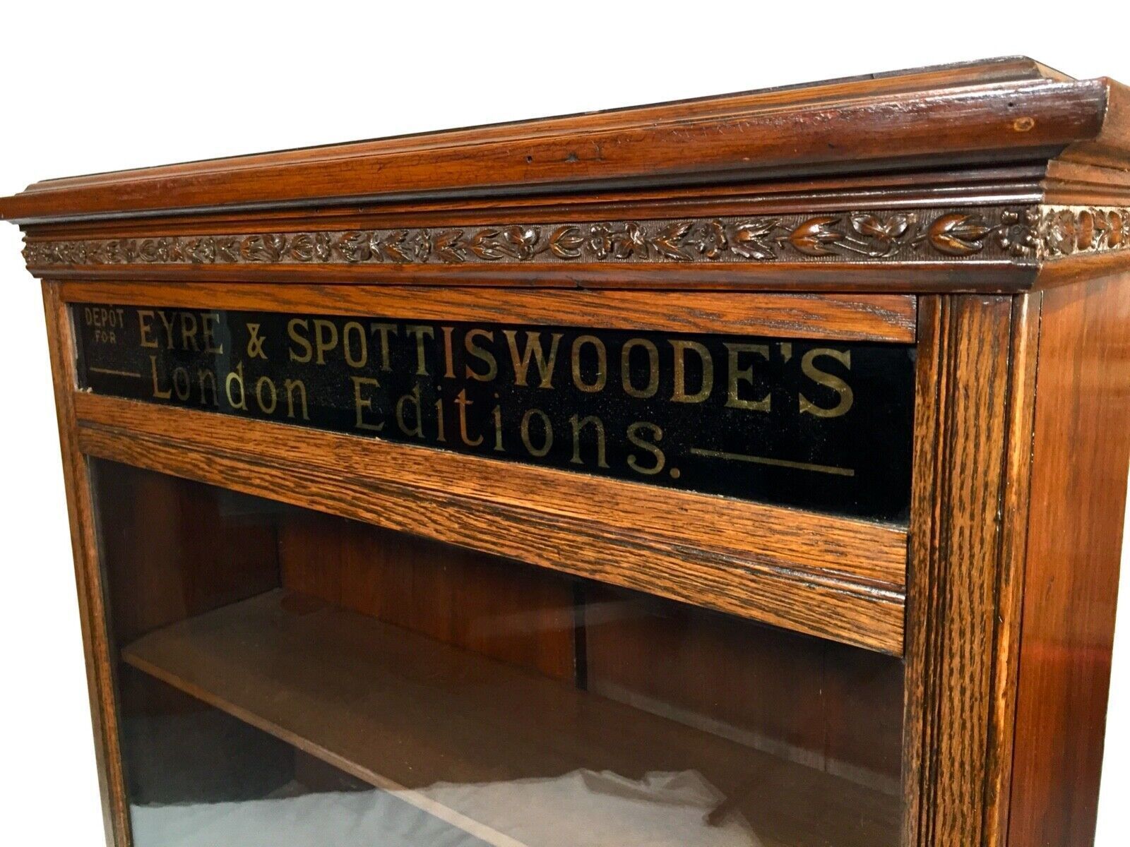 Antique Advertising Shop Display Cabinet Bookcase For Eyre & Spottiswoode C.1900 photo Furniture