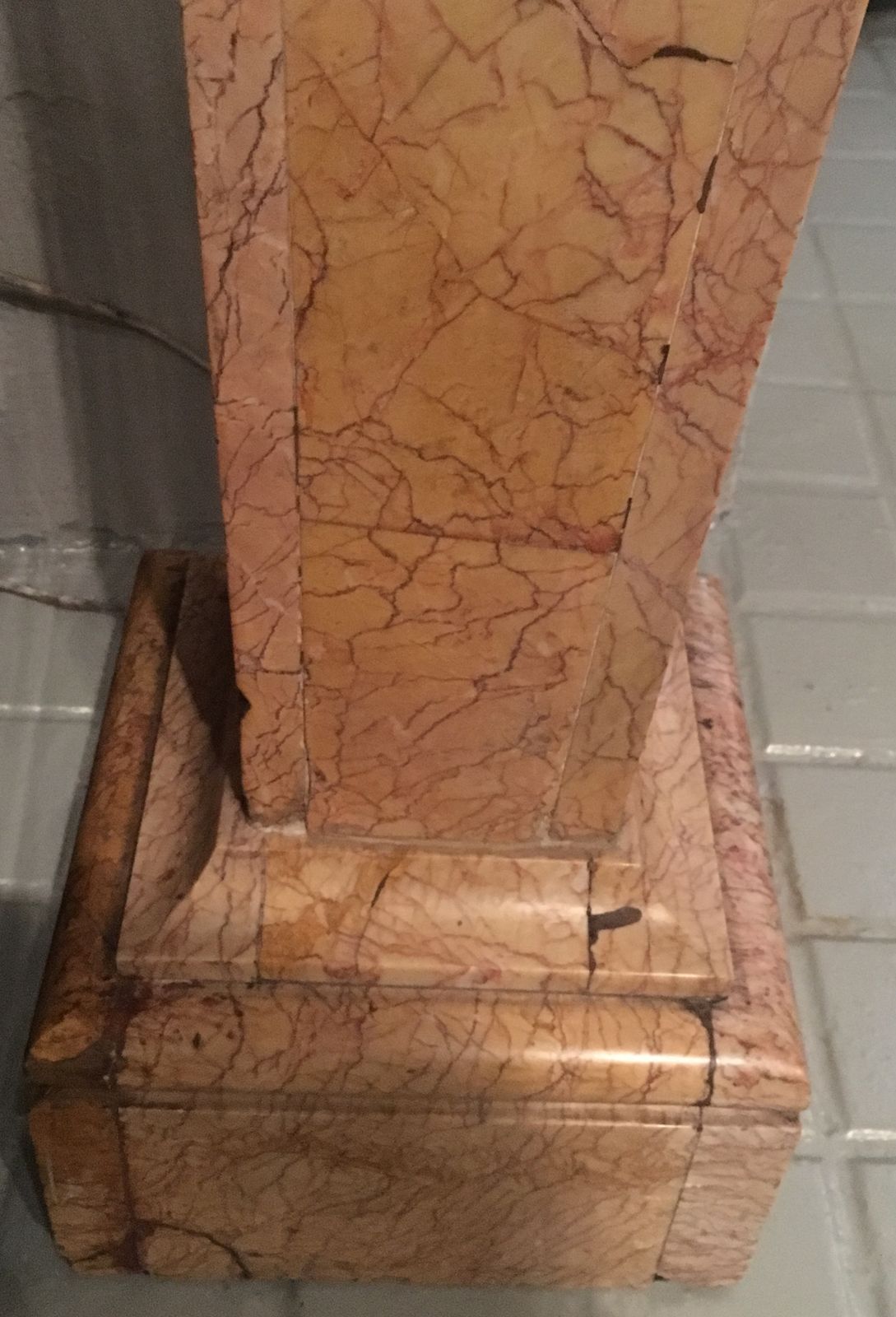 Pair Of Marble Plynths In ''Rose De Brignoles'' Early Twentieth Century photo buy