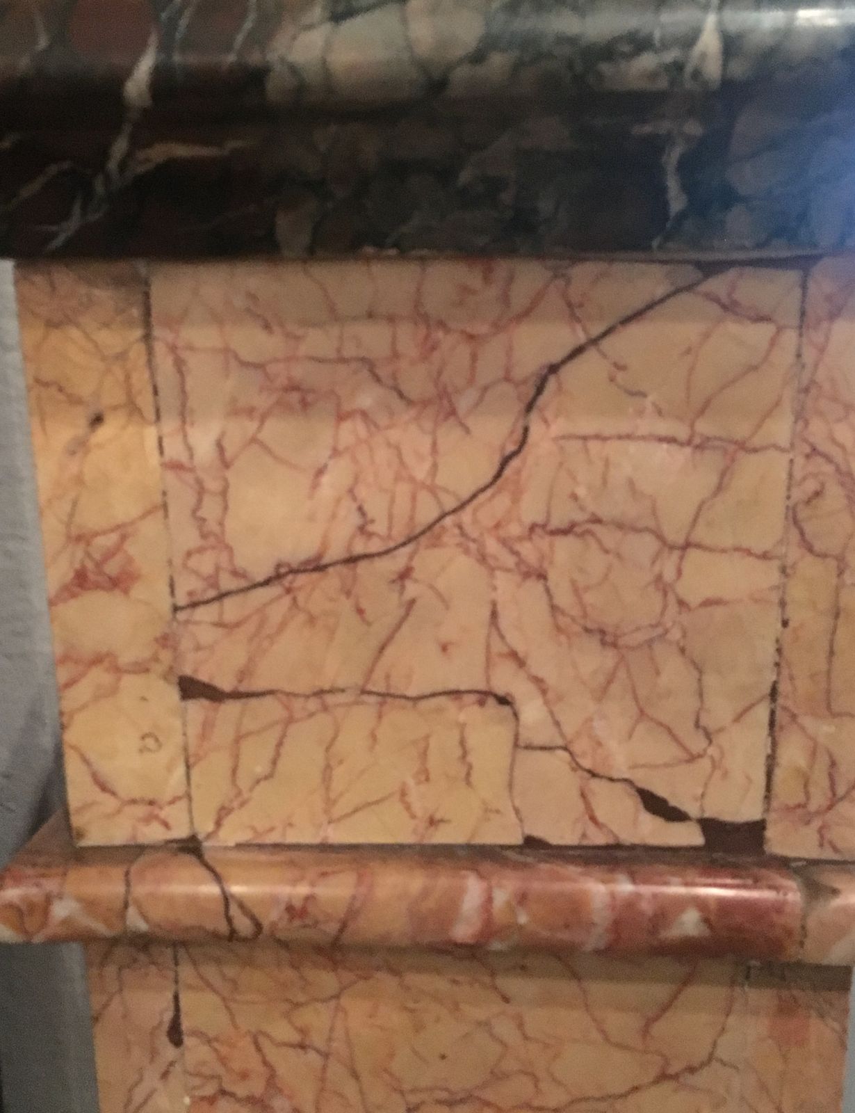 Pair Of Marble Plynths In ''Rose De Brignoles'' Early Twentieth Century photo vintage