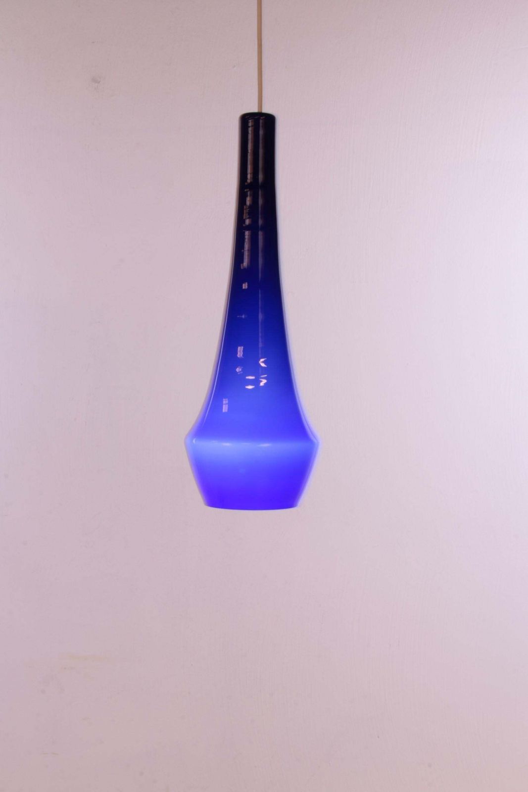 Holmegaard Glass Hanging Lamp Design Louis Poulsen, 1960 Denmark photo Lighting