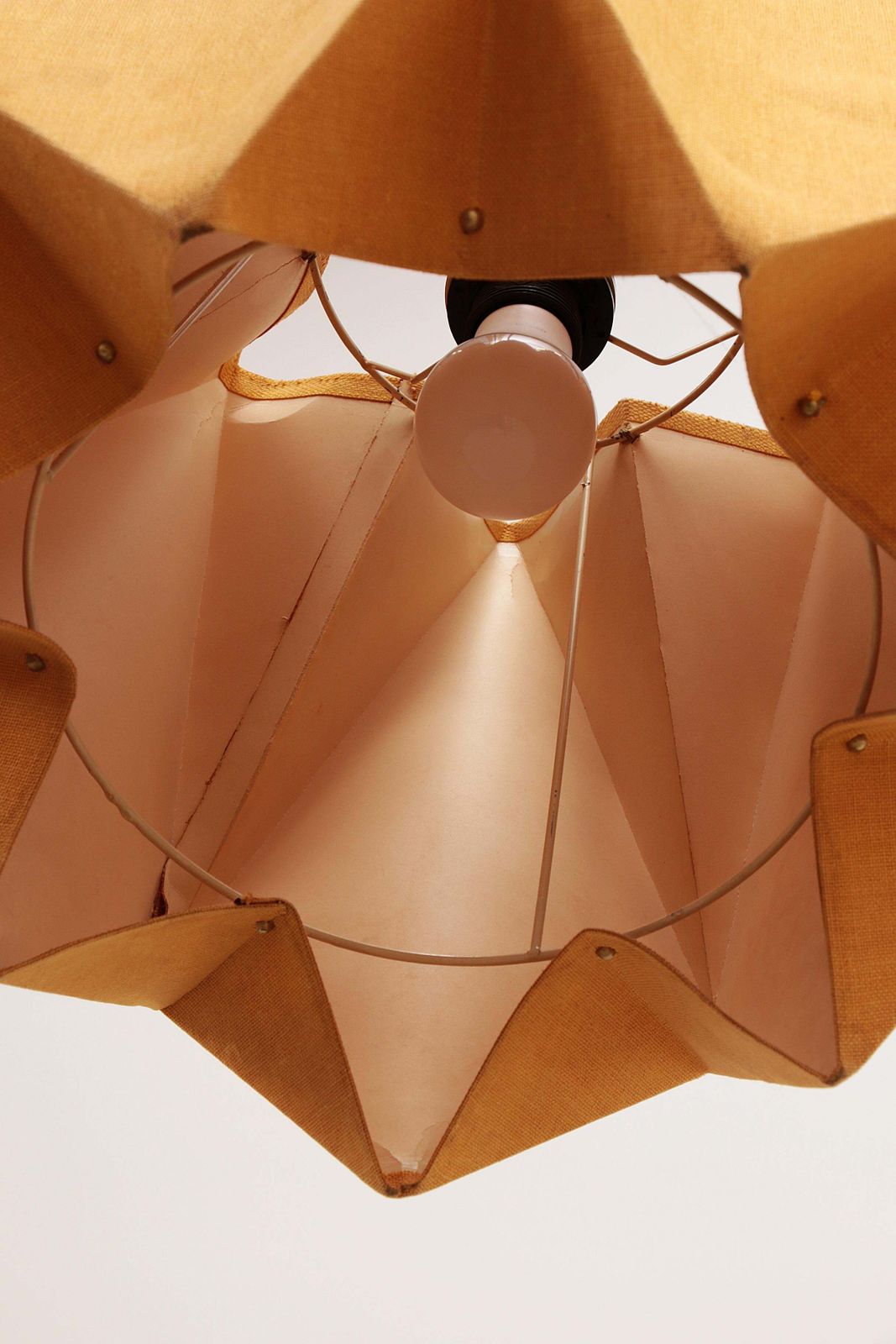 photo vinterior Orange Vintage Fabric Hanging Lamp, 1960s