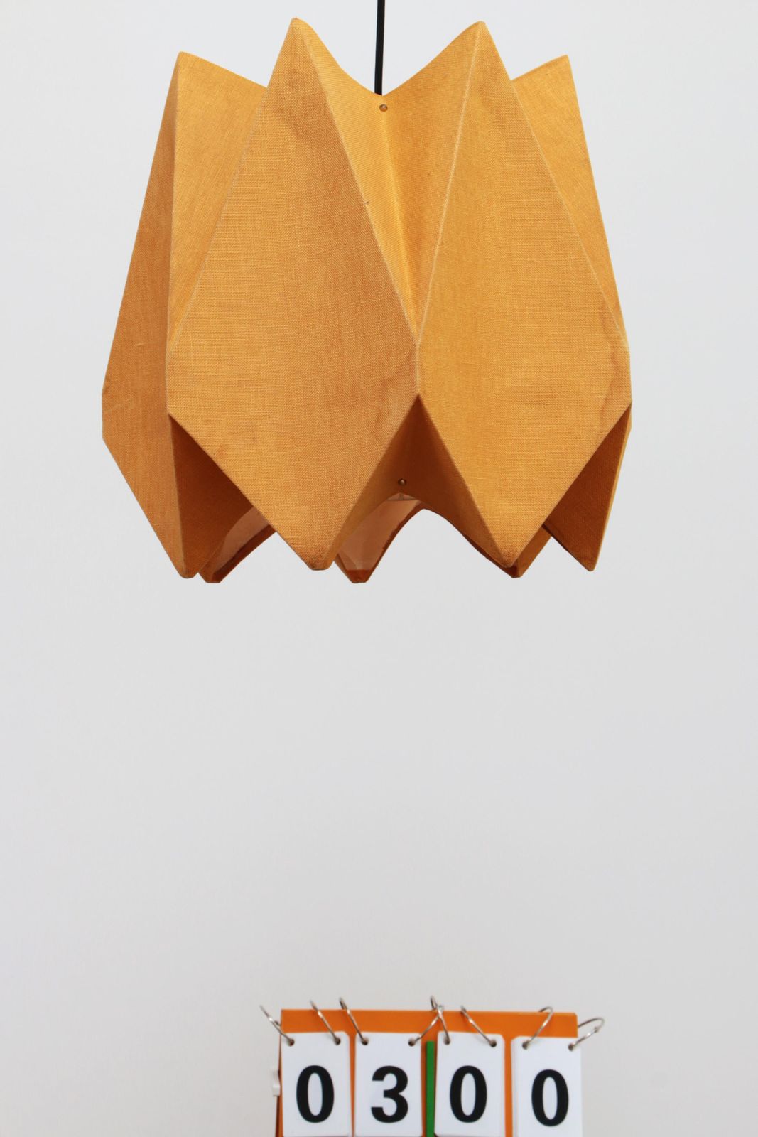 photo vintage Orange Vintage Fabric Hanging Lamp, 1960s