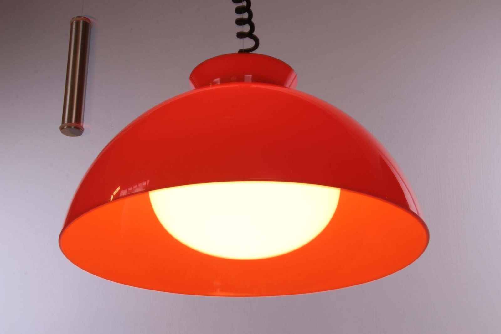 Hanging Lamp Orange Design By Achille & Pier Giacomo By Kartell, 1959 photo vinterior