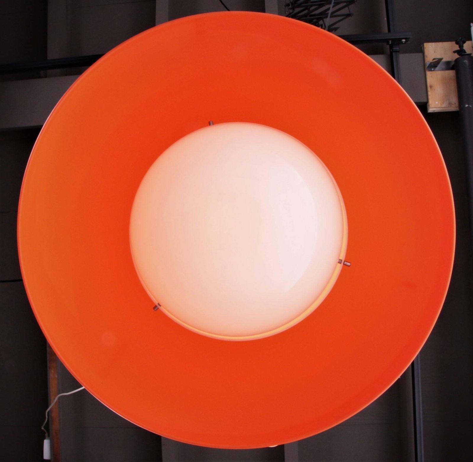 727.0 Hanging Lamp Orange Design By Achille & Pier Giacomo By Kartell, 1959 photo