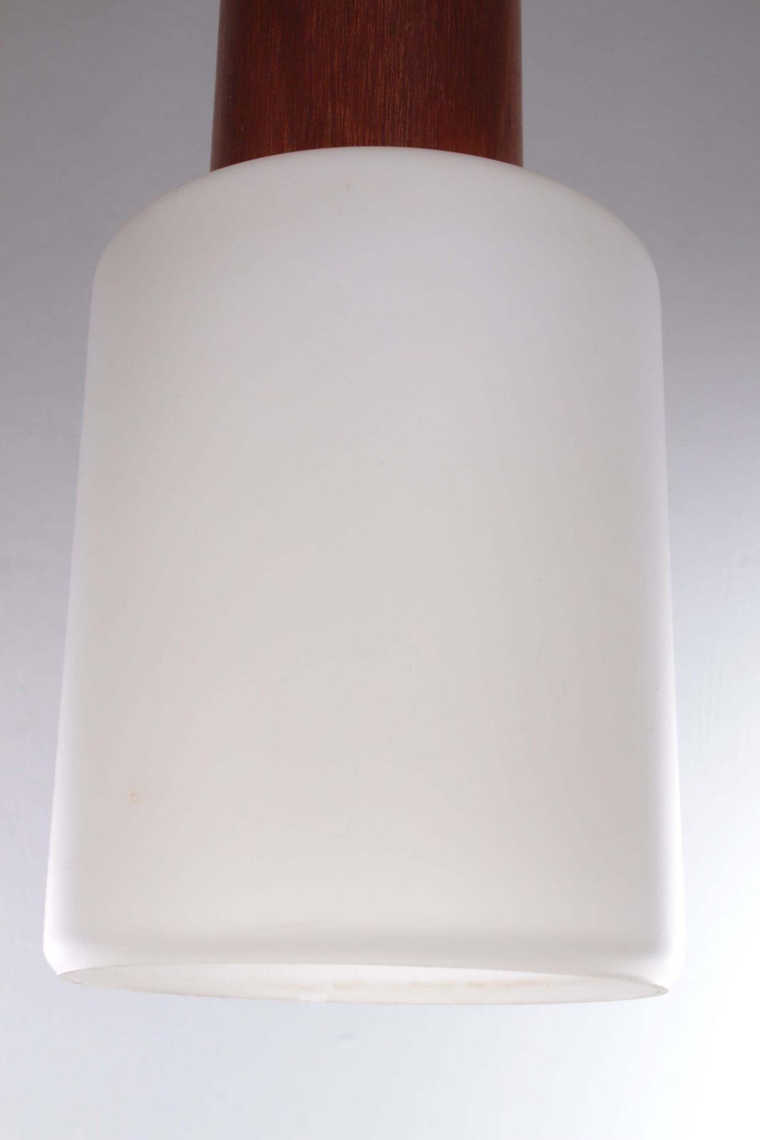 Vintage Louis Kalff Hanging Lamp Teak / Opal Glass, 1950s photo 577.0