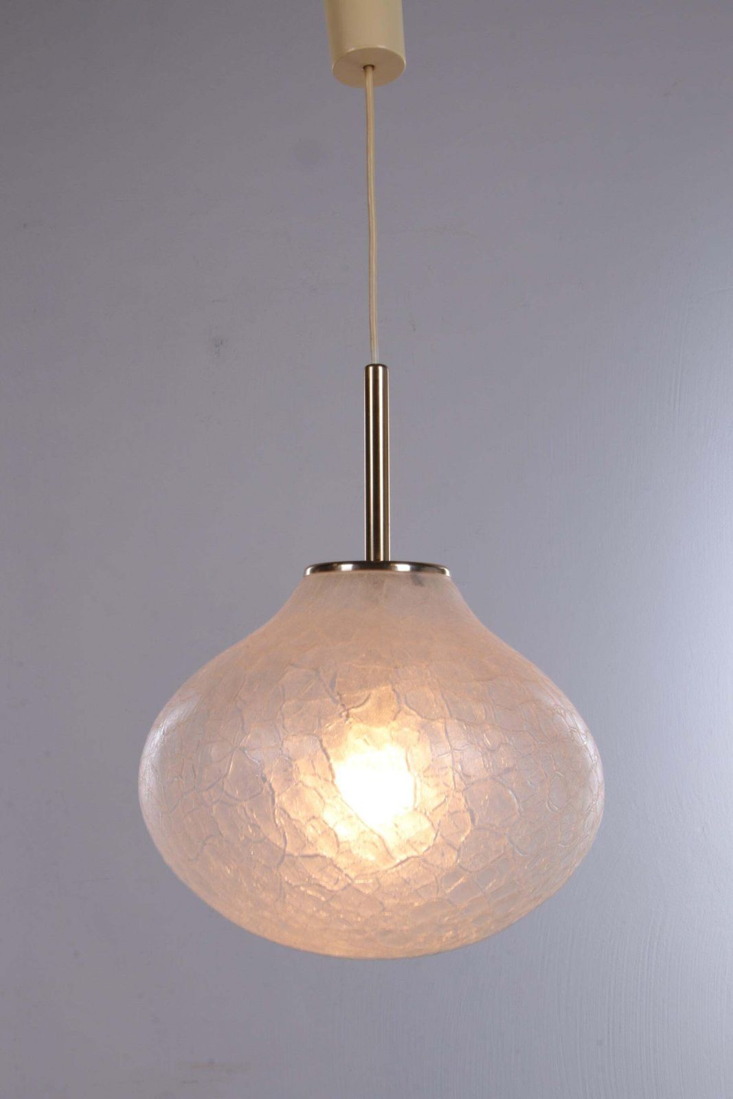 Very Rare Glass Hanging Lamp By Doria Leuchten, 1960, Germany photo Lighting
