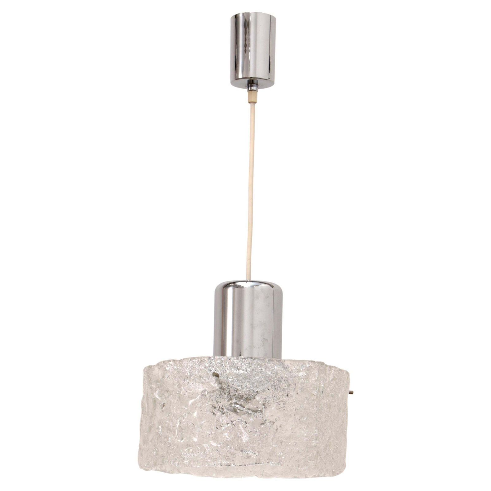 Very Rare Ice Glass Lamp Produced By Egon Hillebrand, 1960 Germany