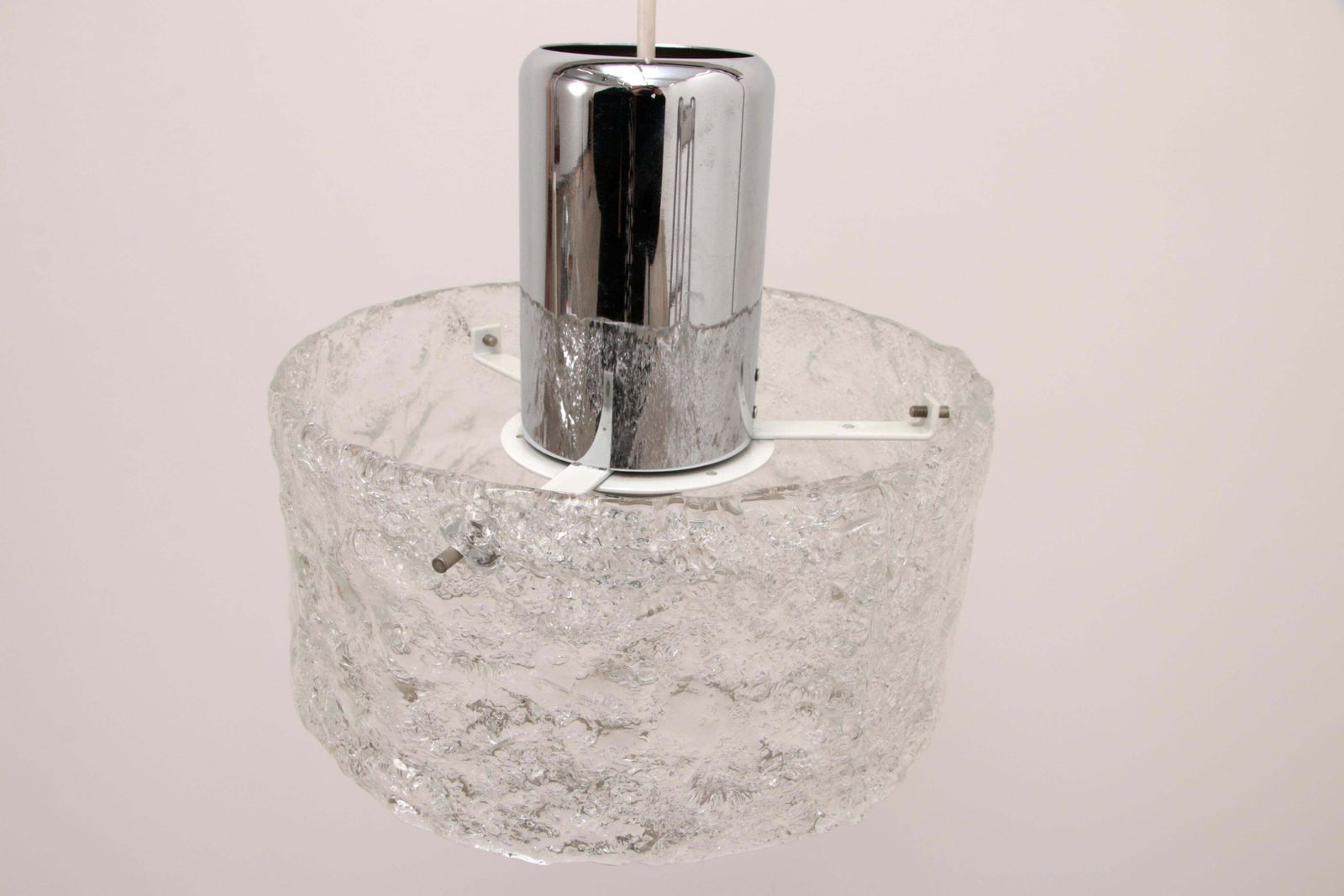 492.0 Very Rare Ice Glass Lamp Produced By Egon Hillebrand, 1960 Germany photo