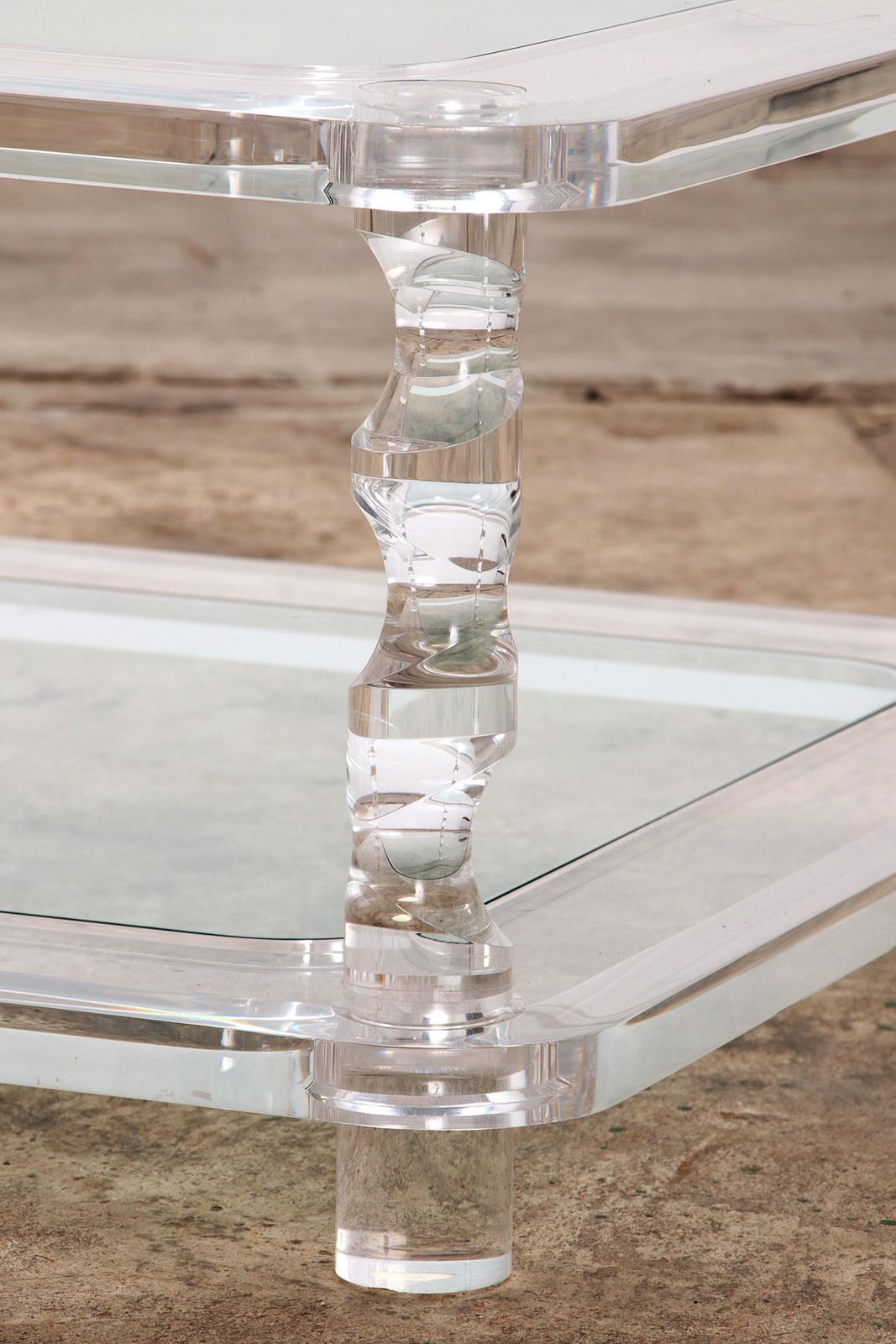 French Coffee Table Lucite And Glass Maison Romeo, 1970s photo 1155.0