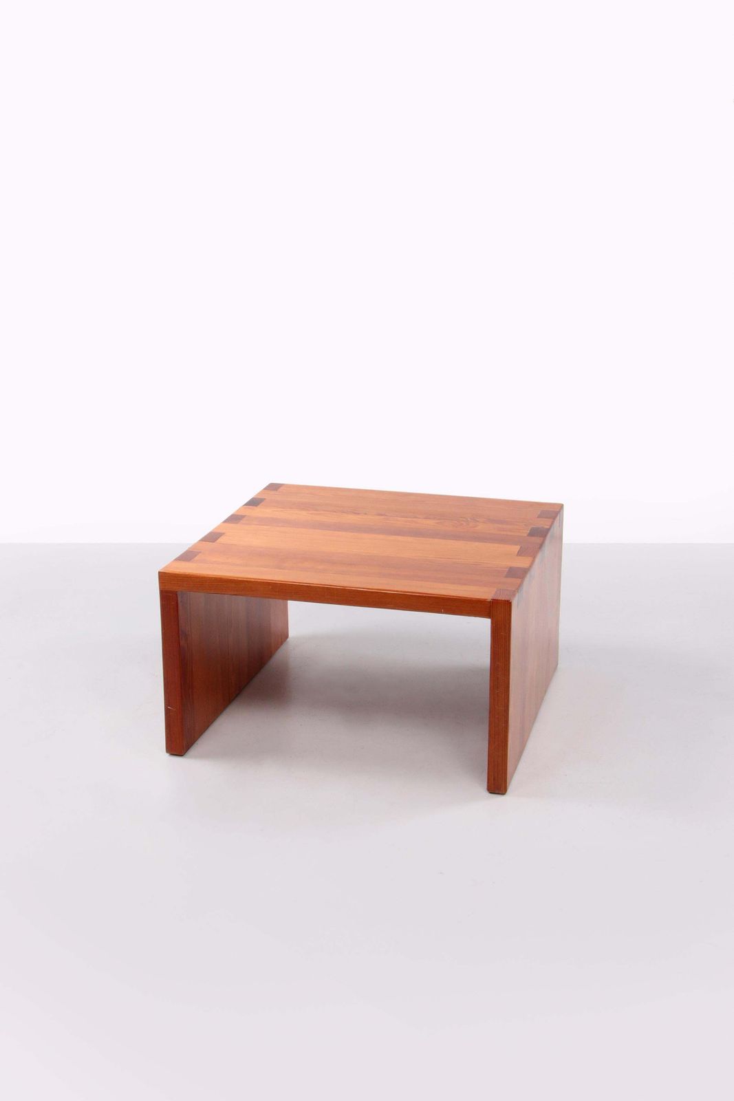 Brutalist Pine Wood French Coffee Table, 1970 France photo furniture