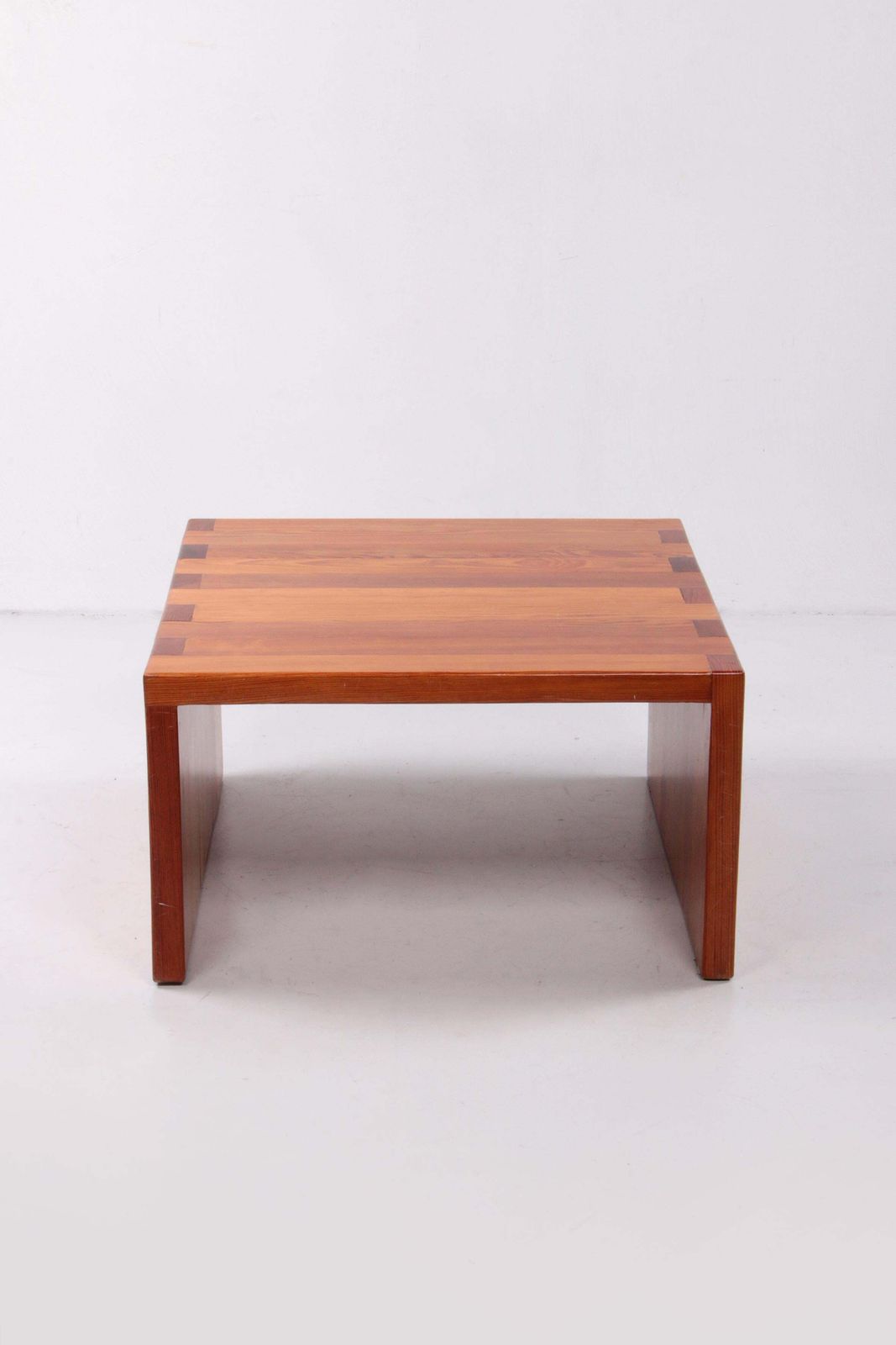 Brutalist Pine Wood French Coffee Table, 1970 France photo for sale