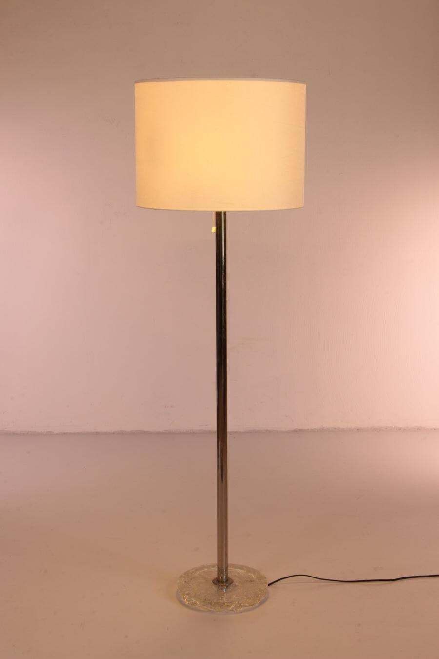 Large Floor Lamp With Chrome Stem And 3 Light Fittings In The Shade By Temde photo furniture
