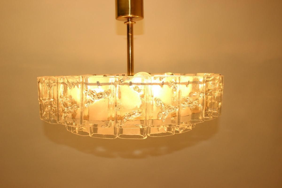 photo vinterior Doria Leuchten Mid Century Brass & Crystal Chandelier 1960 Set Off 2 Pice