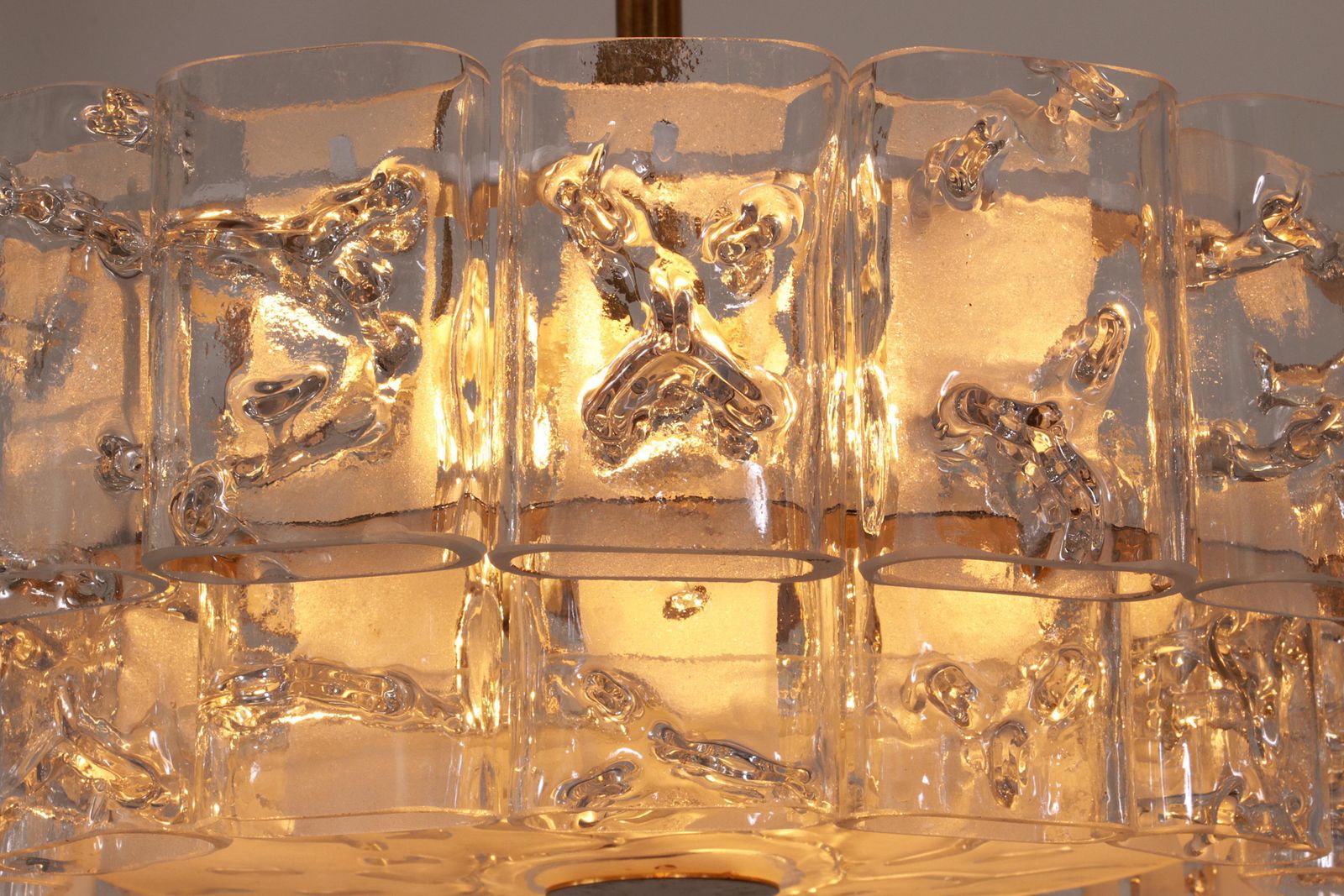 photo buy Doria Leuchten Mid Century Brass & Crystal Chandelier 1960 Set Off 2 Pice