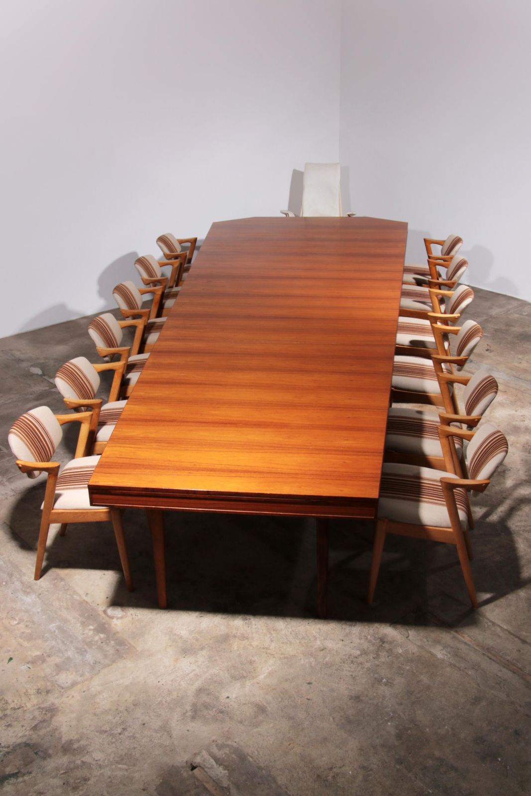 Xxl Vintage Mid Century Teak Conference Dining Table photo for sale