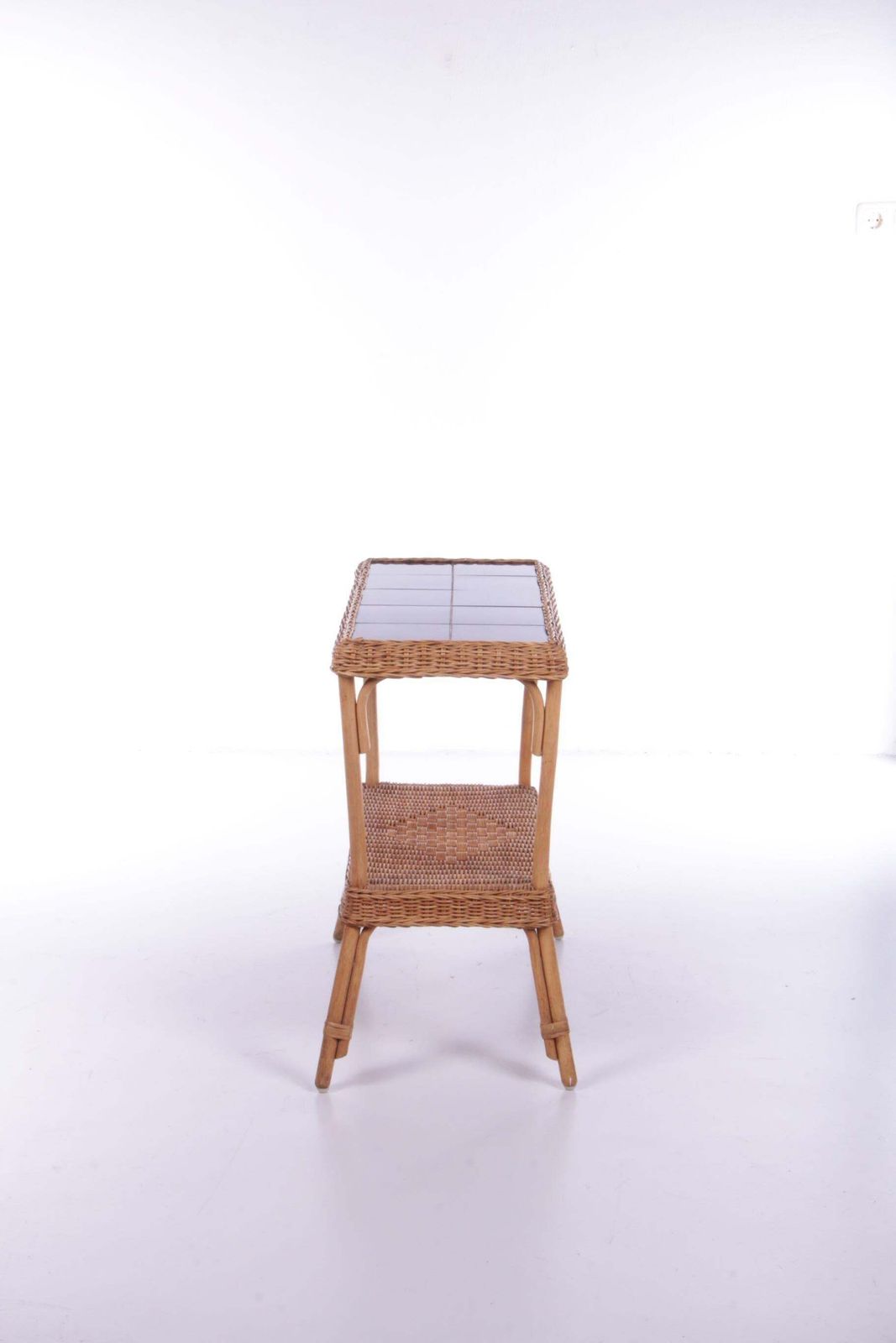 Vintage Side Table Bohemian Style Bamboo, 1960 France photo buy