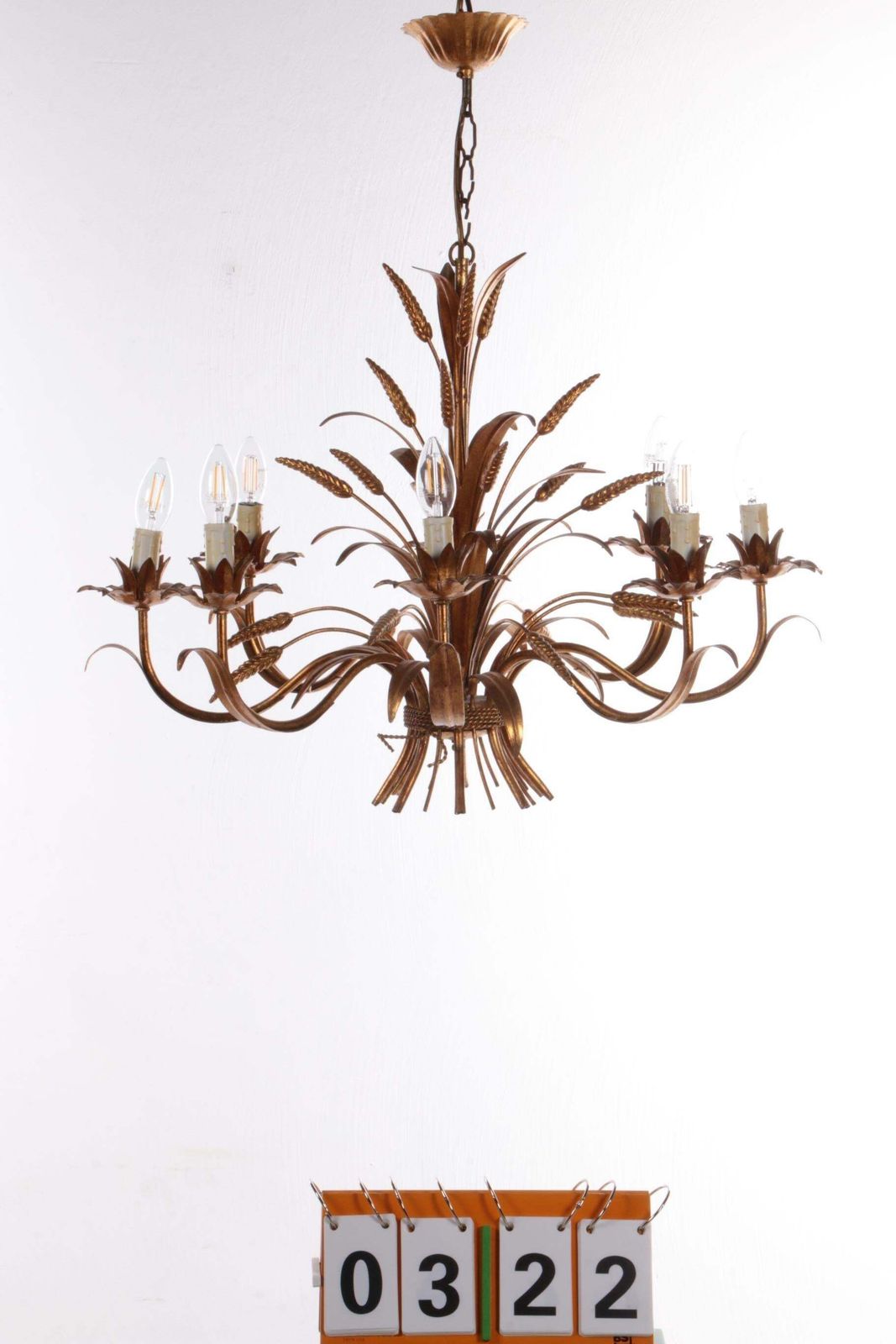 Golde Hollywood Regency Hanglamp From Hans Kogl Design 1970, Italy photo for sale