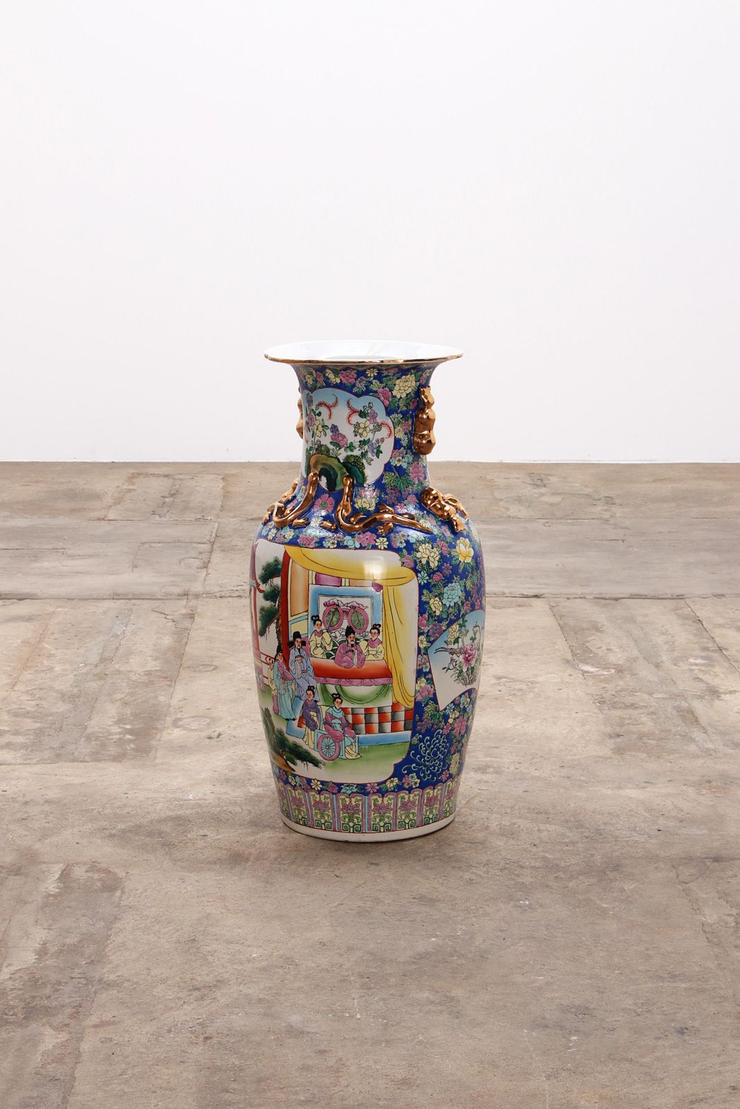 Old Chinese Ceramic Hand Painted Vase photo furniture