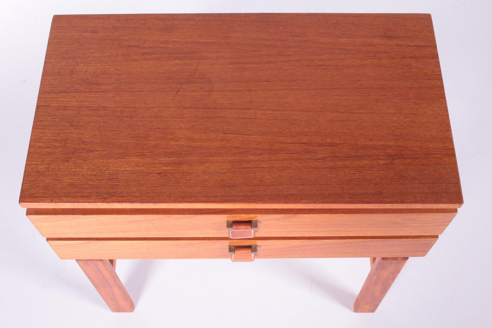 989.0 Vintage Teak Chest Of Drawers With Leather Handles By Fröseke Nybrofabrik, 1970s photo