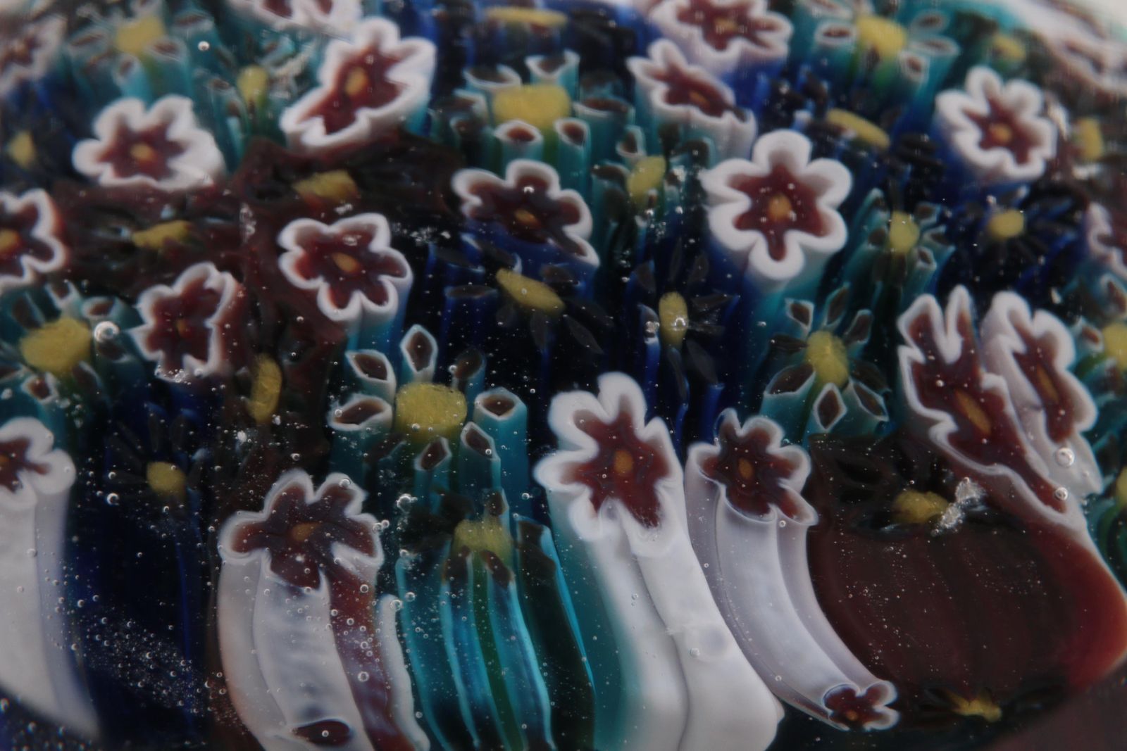 Mille Fleur Murano Paper Weight With Beautiful Flowers photo vintage