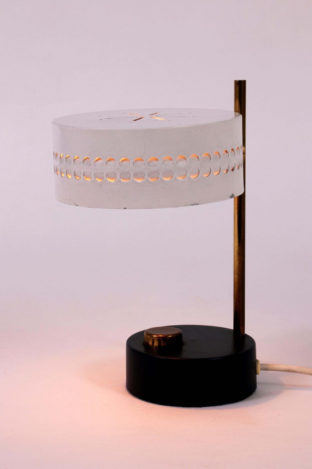 Mathieu Matégot Rare Table Lamp France 1955 photo for sale
