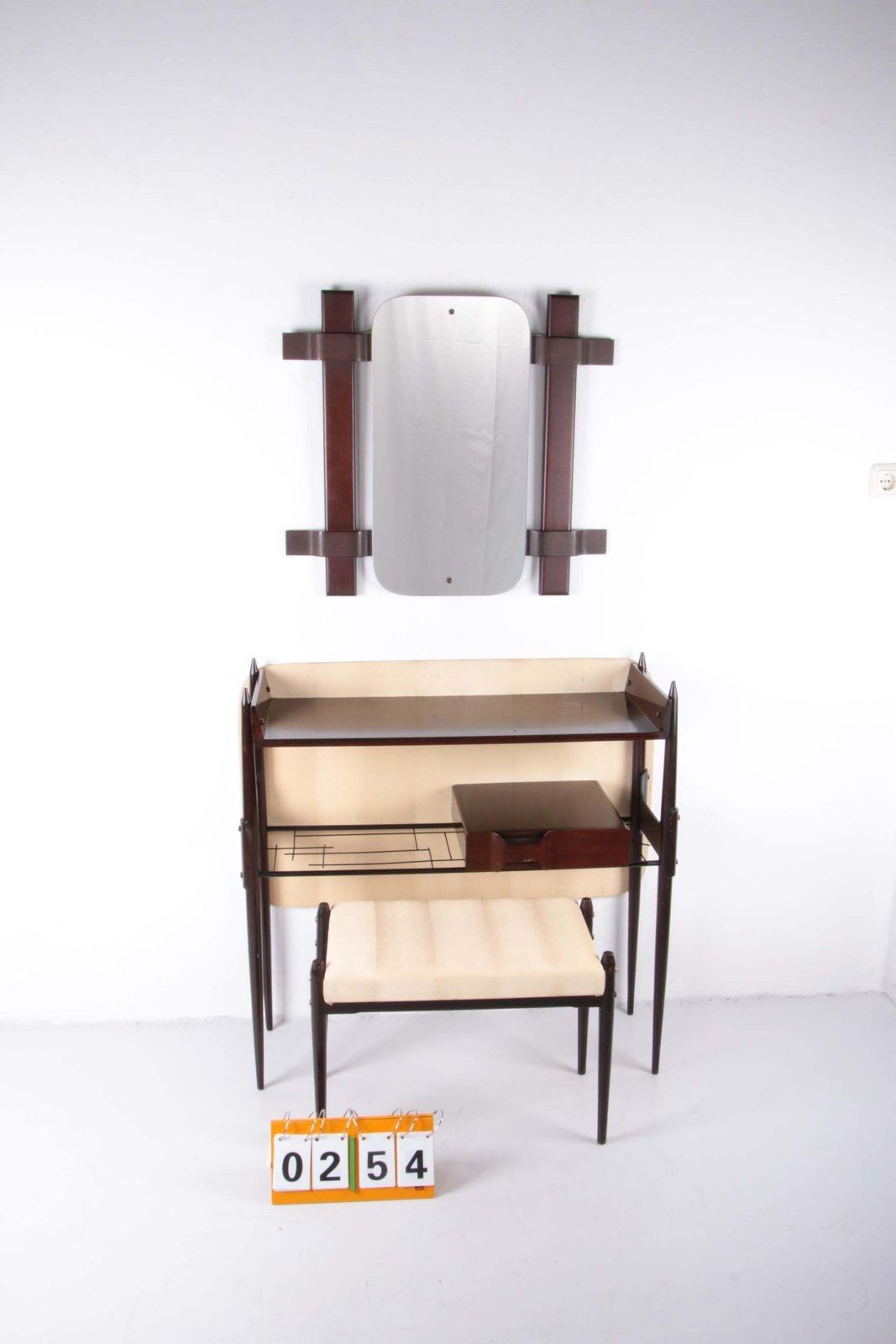 Ico Parisi Wall Unit With Mirror And Stool, 1950, Italy photo Furniture
