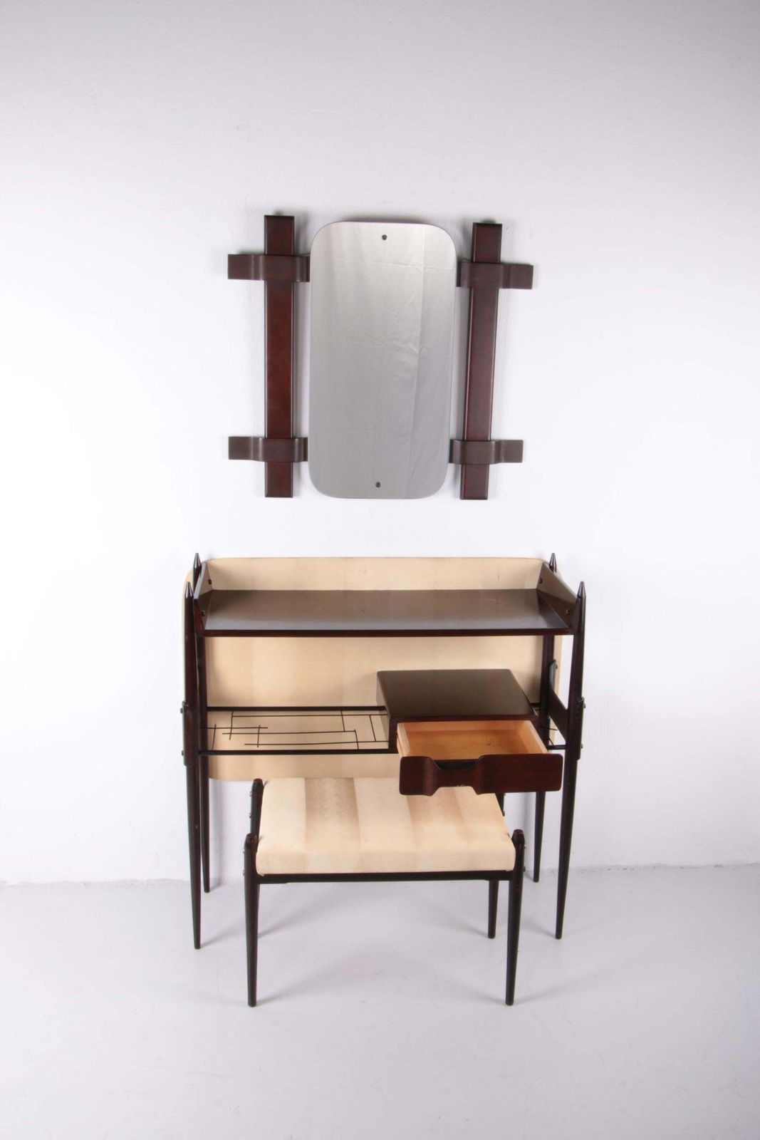 Ico Parisi Wall Unit With Mirror And Stool, 1950, Italy photo 1497.0