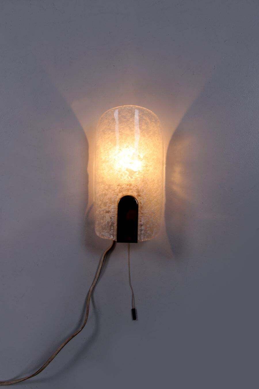Hillebrand Wall Lamp With Beautiful Glass And Brass, 1970 photo furniture
