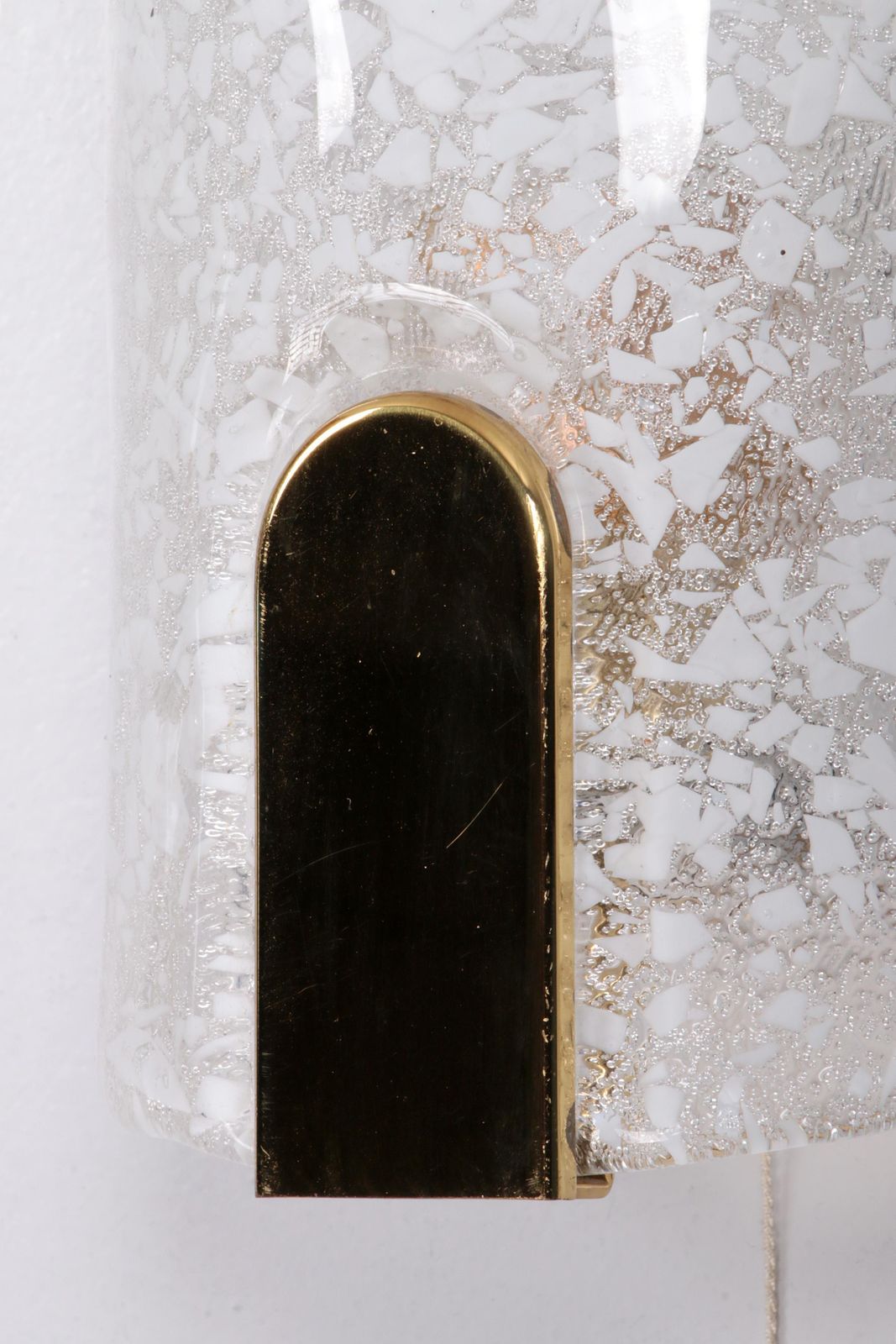 photo furniture Hillebrand Wall Lamp With Beautiful Glass And Brass, 1970