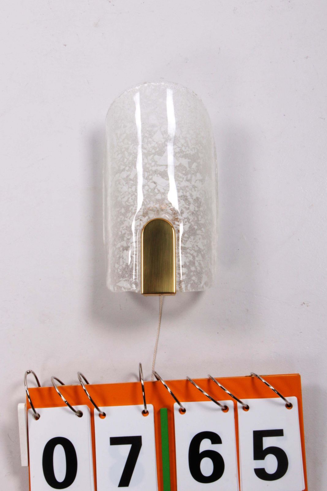 594.0 Hillebrand Wall Lamp With Beautiful Glass And Brass, 1970 photo