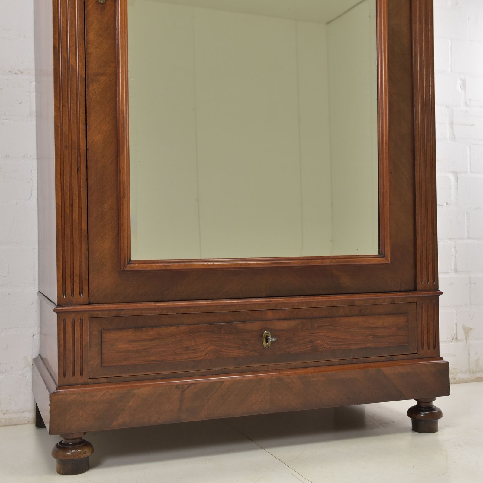 photo for sale Antique! One Door Wardrobe Restored Wilhelminian Style Walnut Hall Cupboard