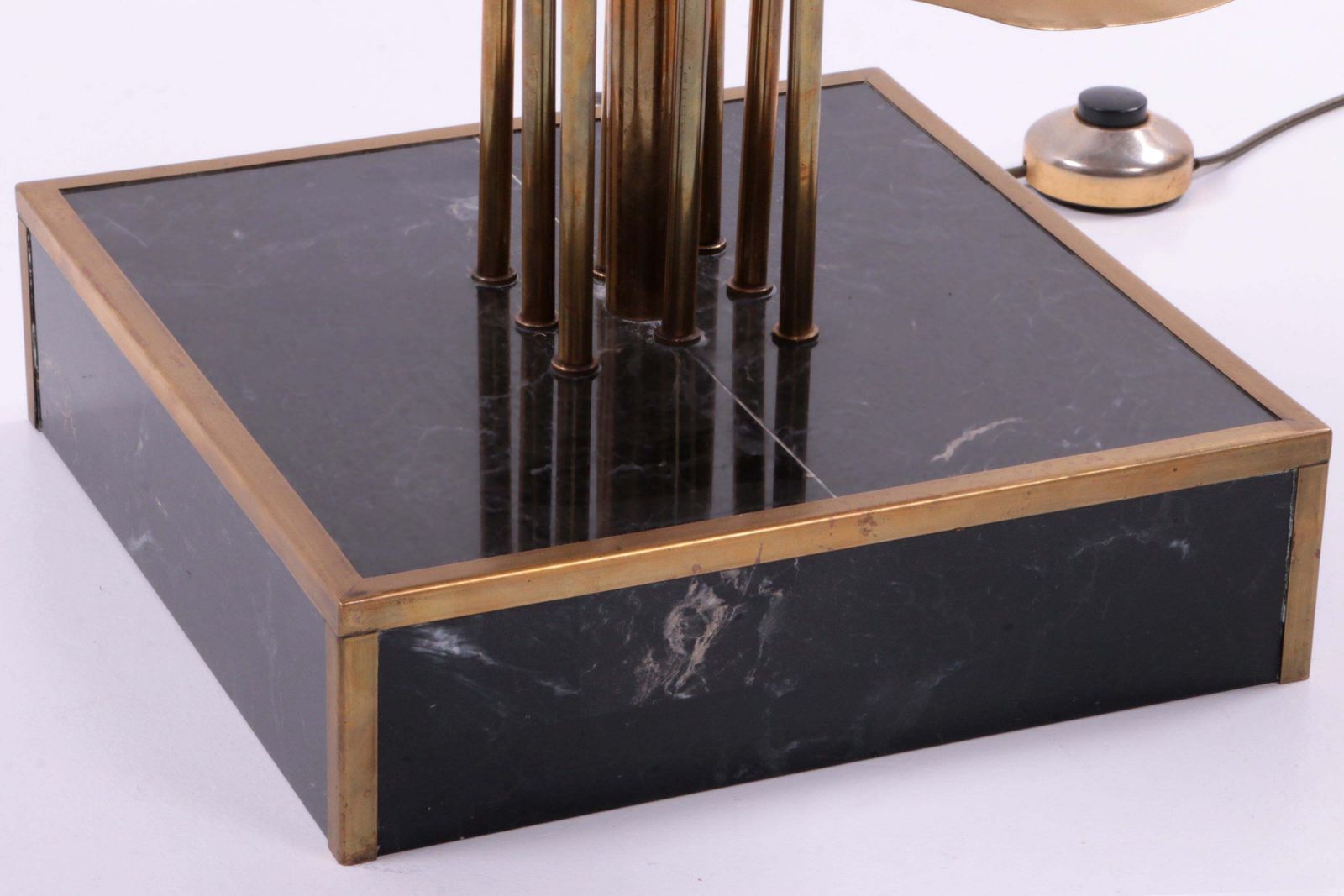 4272.0 Maison Jansen Floor Lamp Of Gilded Brass With Marble Base, 1970 France photo