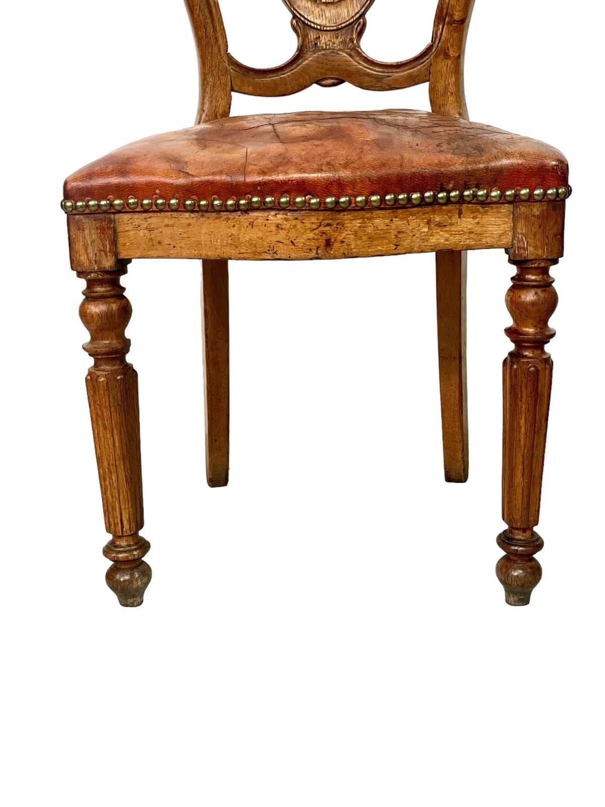 Louis Philippe Walnut And Leather Side Chair photo furniture