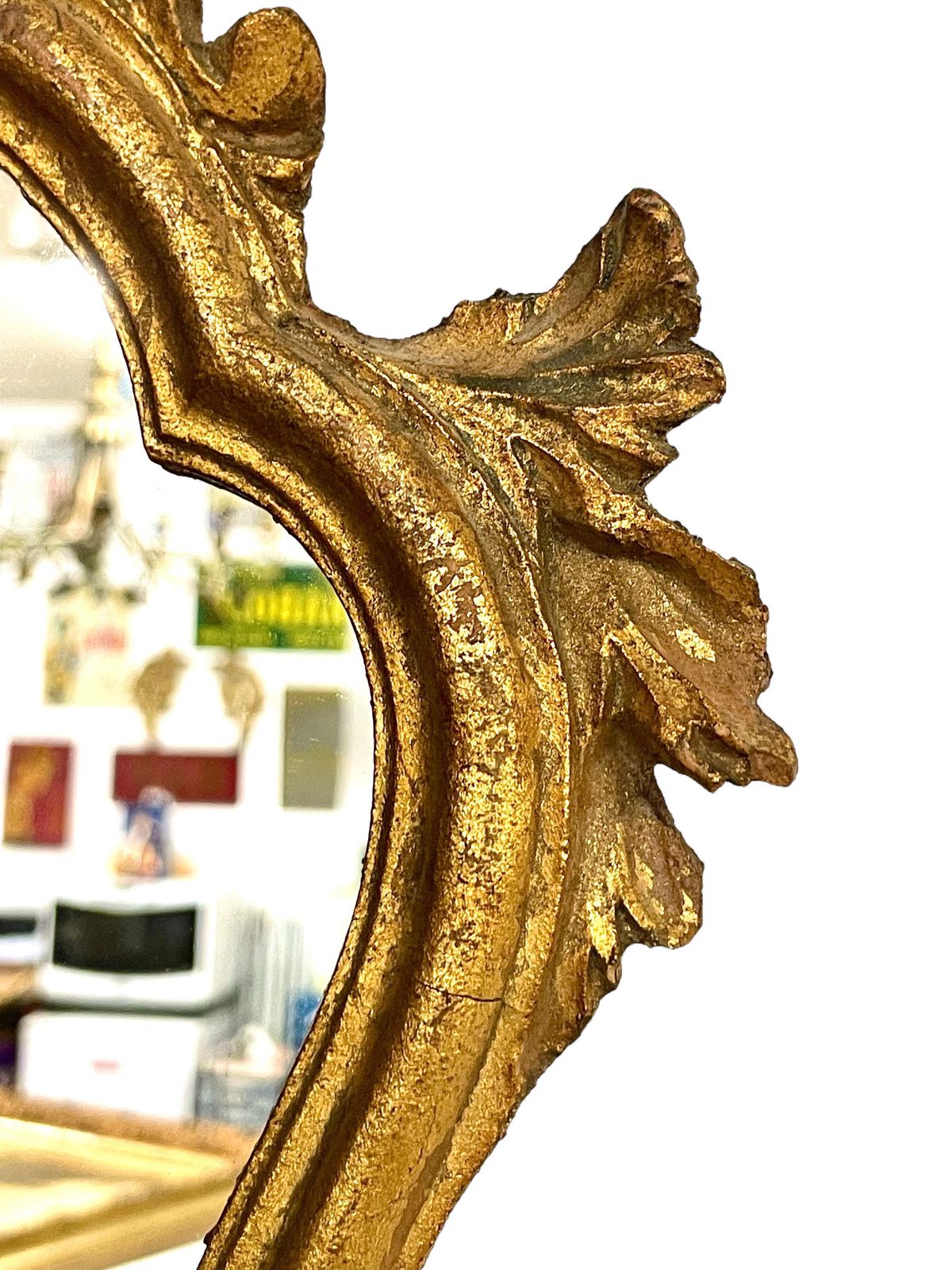 French Louis XV Style Petite Gilt Wall Mirror photo vinterior