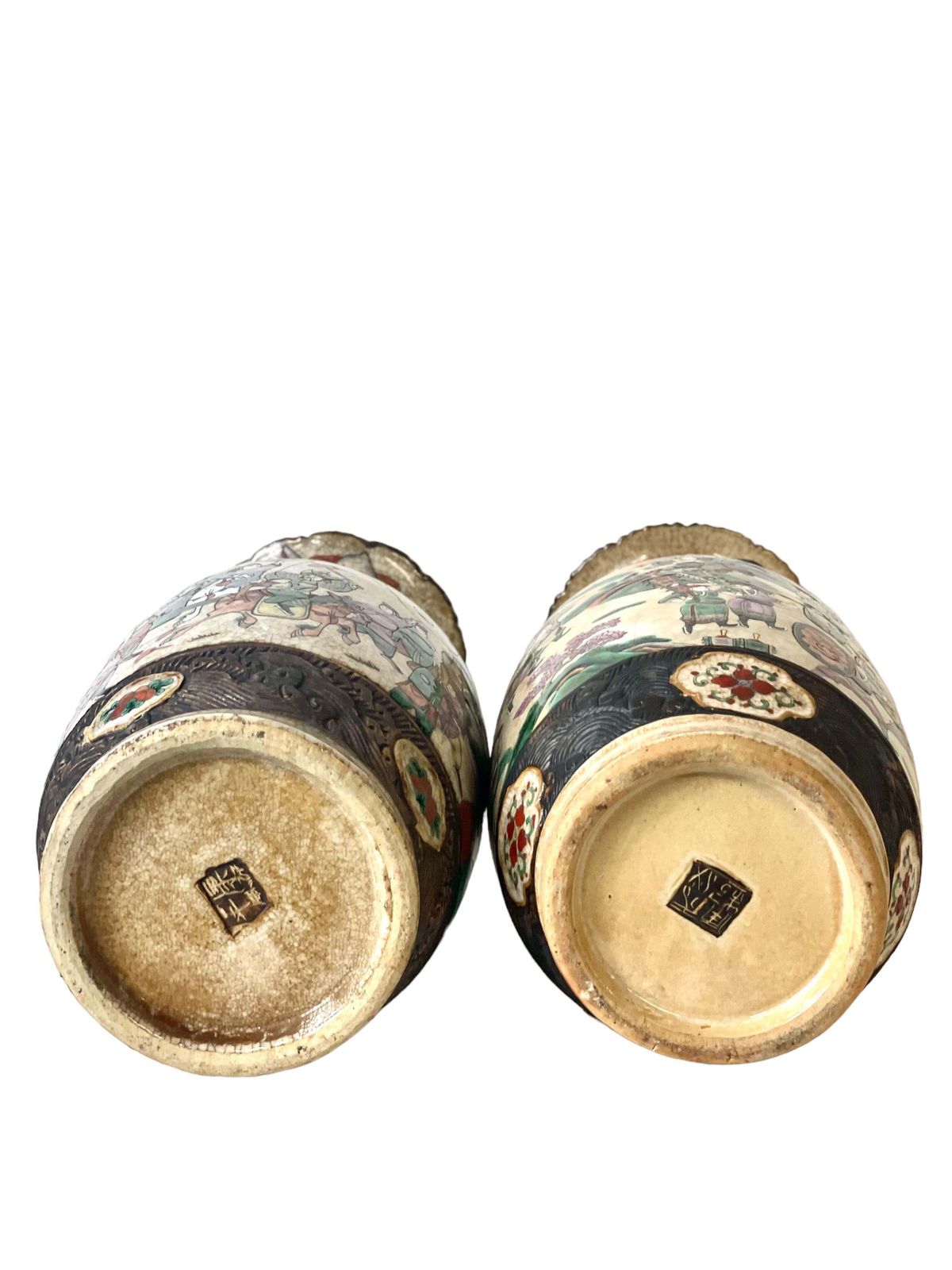 Pair Of Chinese Baluster Vases In Nanjing Crackle Glaze photo Home Decor