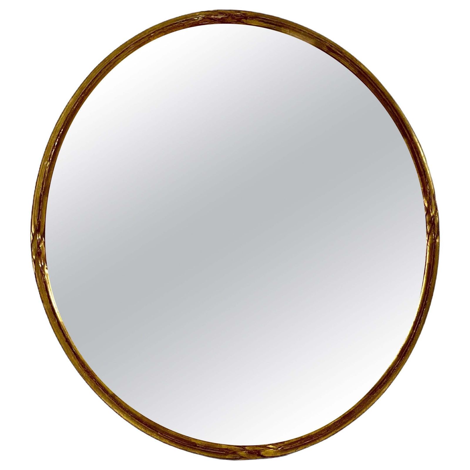 20th Century Carved Giltwood Oval Wall Mirror
