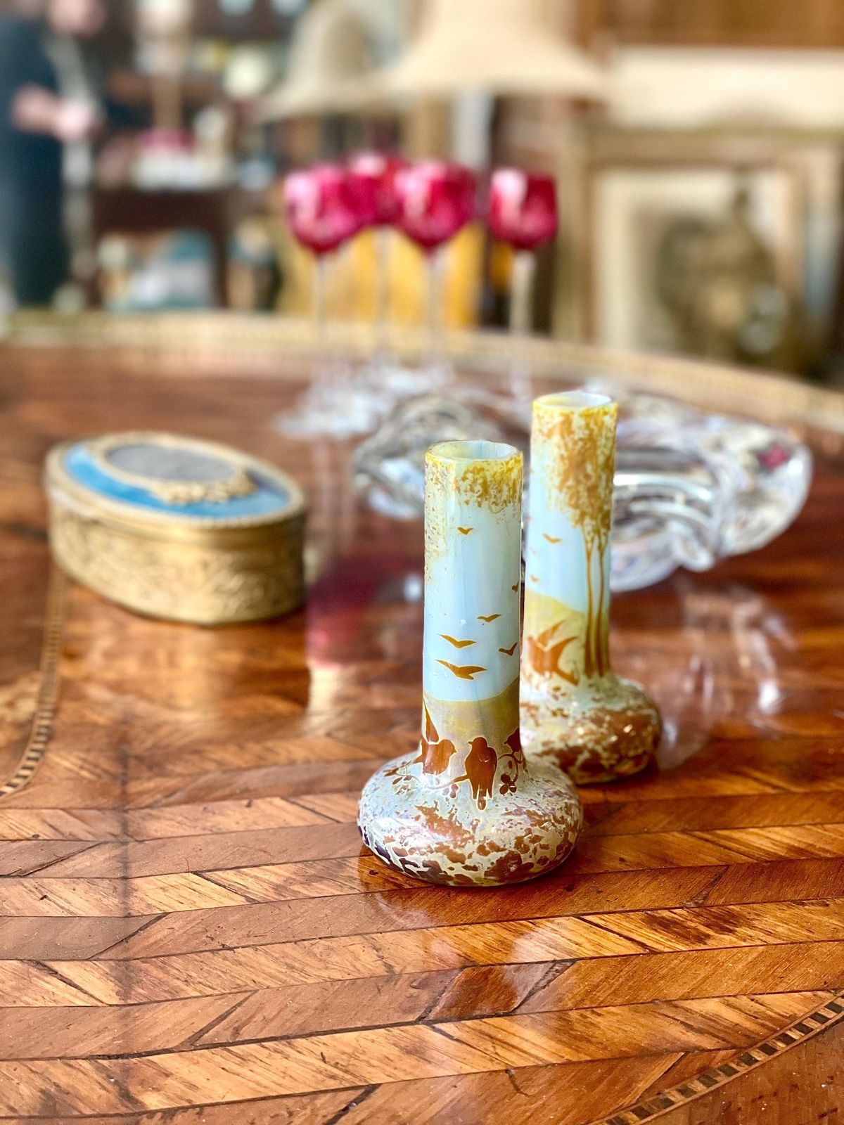 Pair Of Miniatures Soliflores, Or Stem Vases photo vinterior