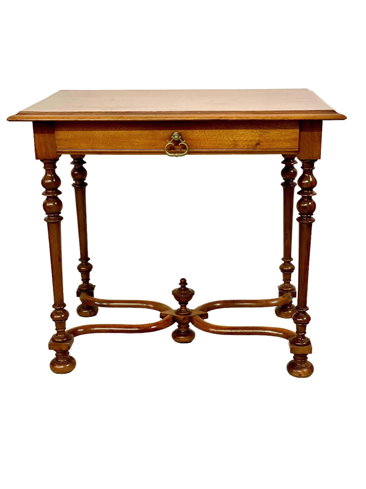 photo for sale 19th Century Side Table With Frieze Drawer And Baluster Turned Legs