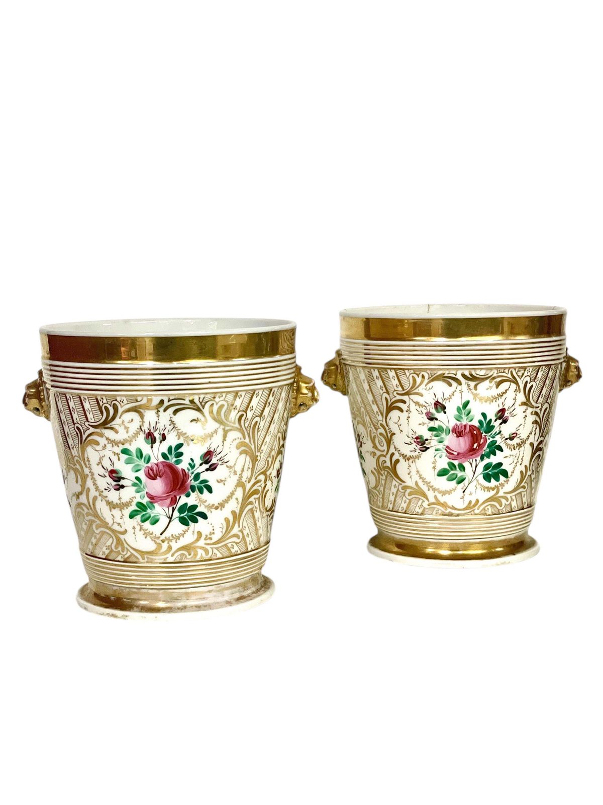 Pair Of 19th Century Paris Porcelain Cachepots photo furniture