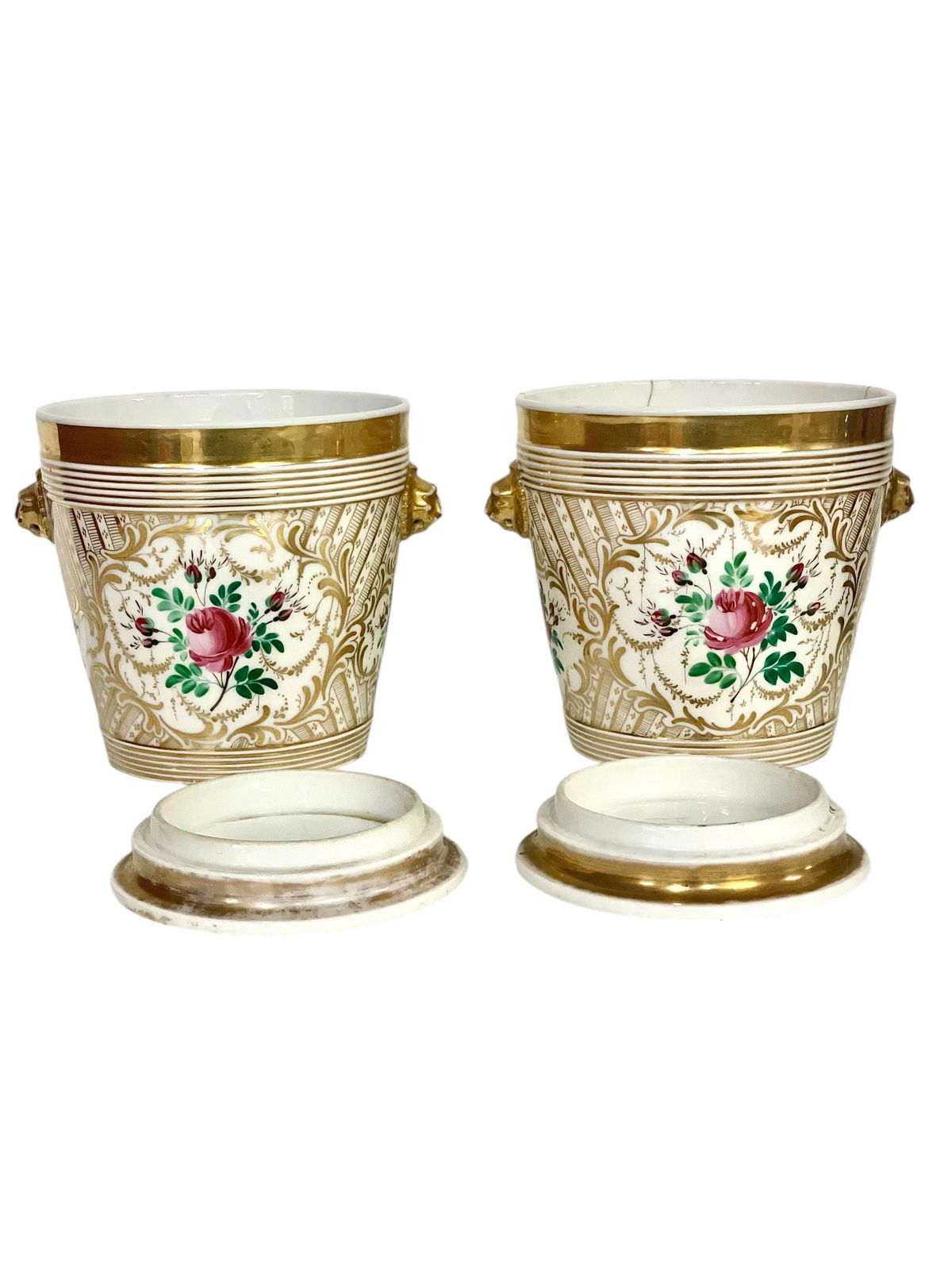 Home Decor Pair Of 19th Century Paris Porcelain Cachepots photo