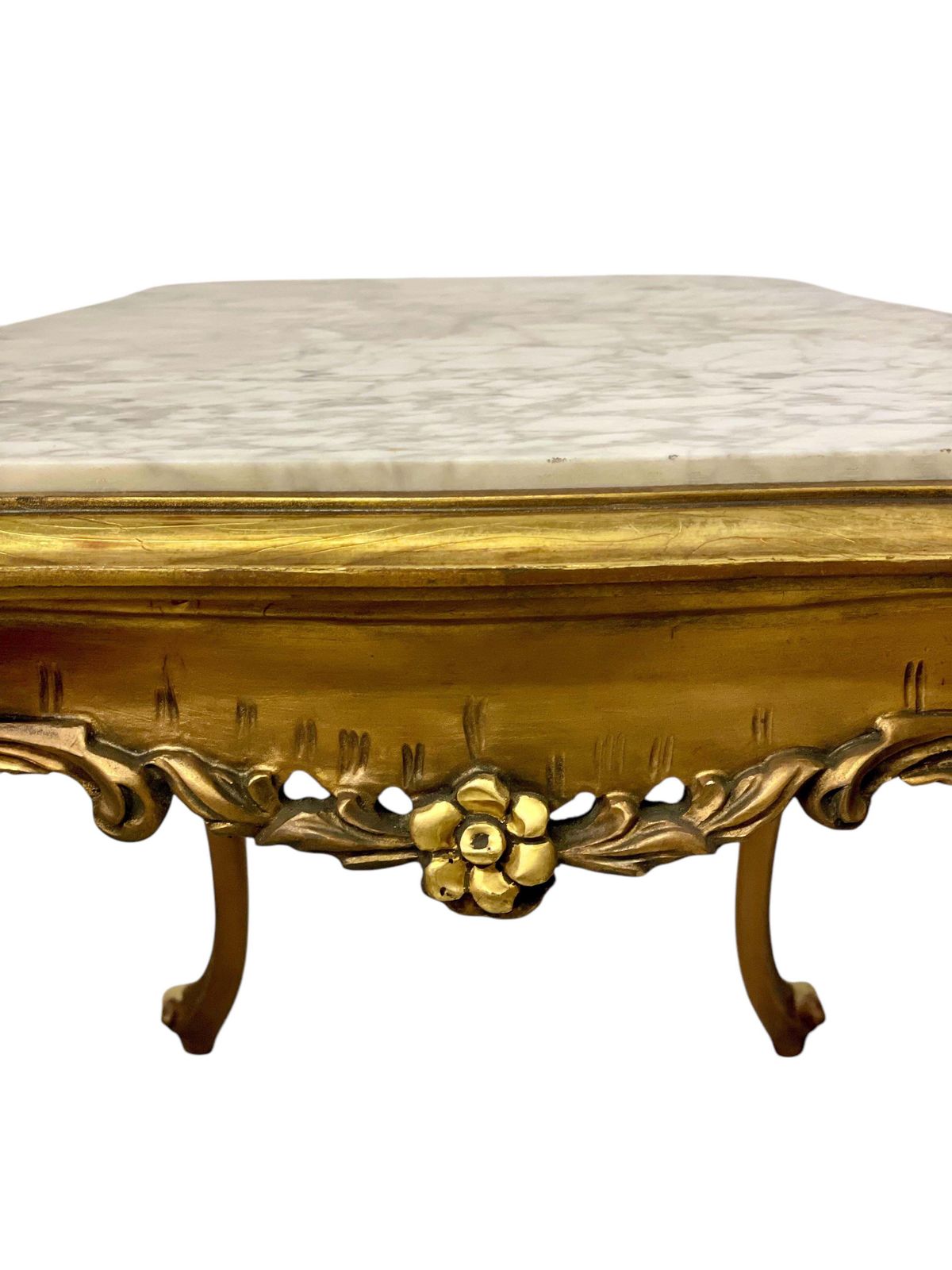 20th Century Louis XV Style Giltwood And Marble Top Coffee Table photo buy