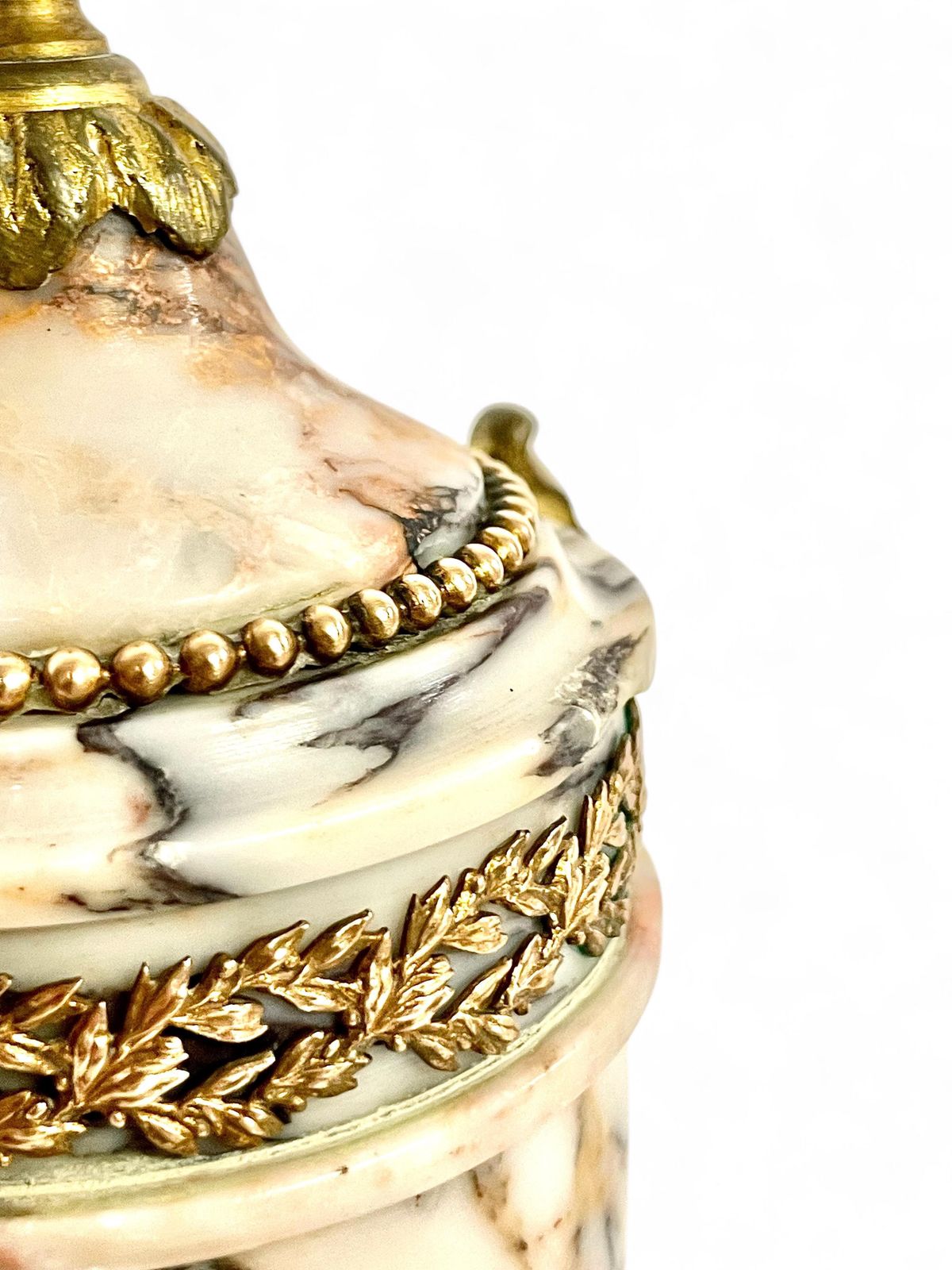 Pair Of 19th Century Gilt Bronze And Marble Cassolettes Or Urns photo Home Decor