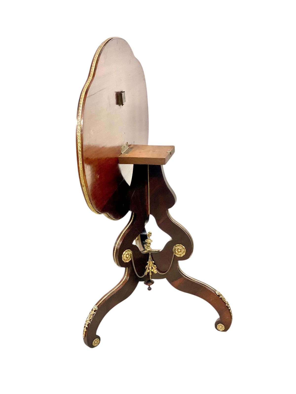 Furniture Napoléon III Period Marquetry Table With Gilded Brass Ornaments photo
