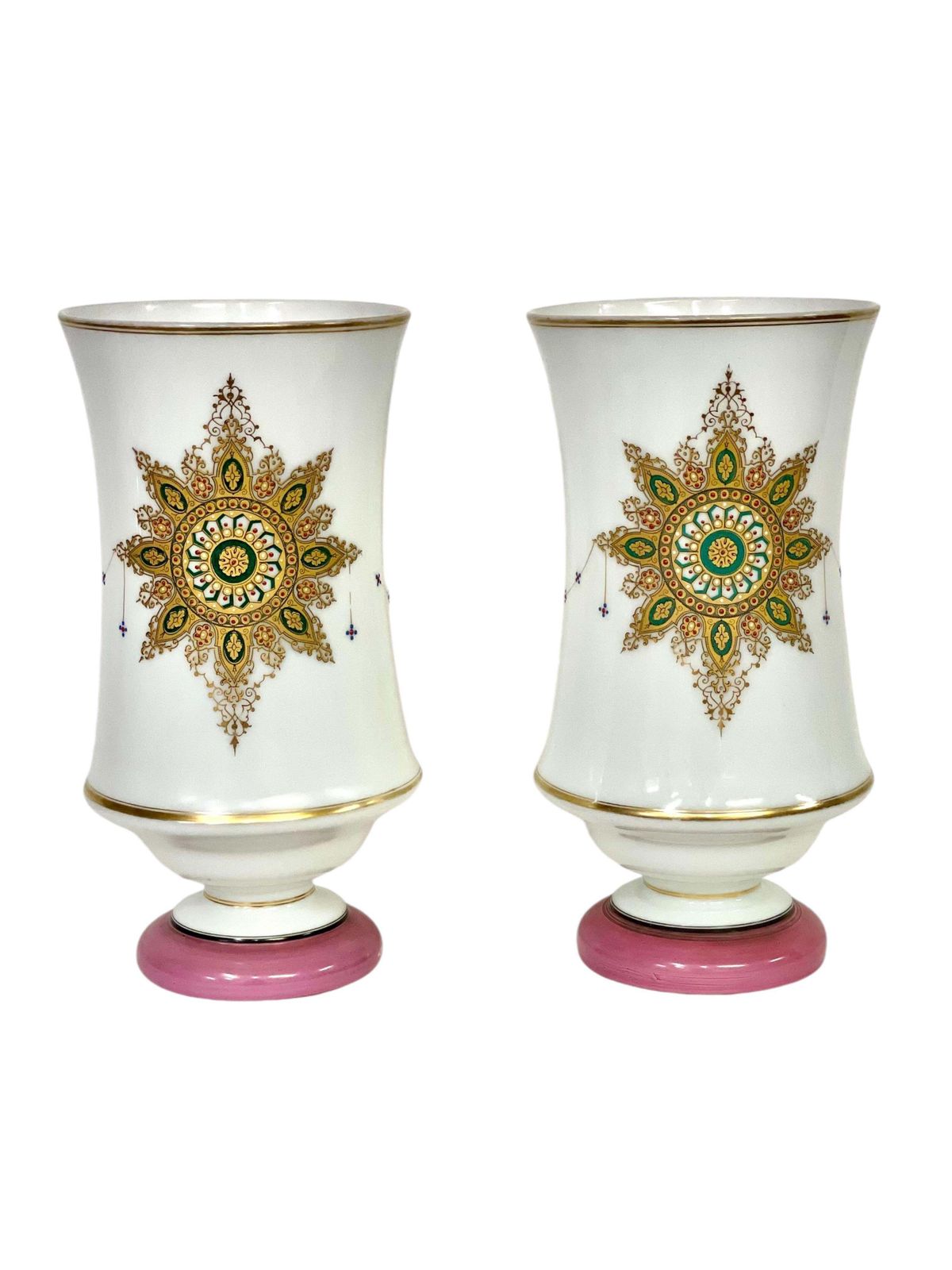19th Century Pair Of Tall Opaline Vases photo vinterior