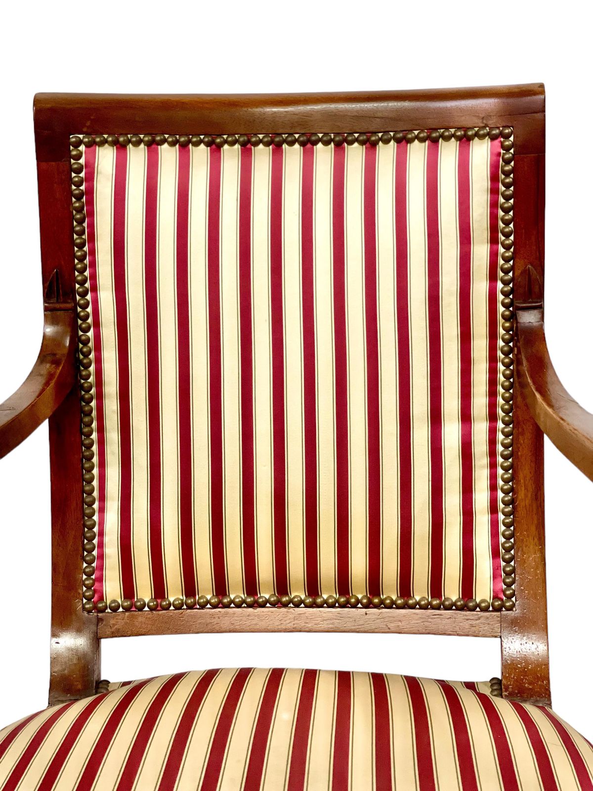 French 1st Empire Armchair With Carved Dolphins' Heads photo for sale