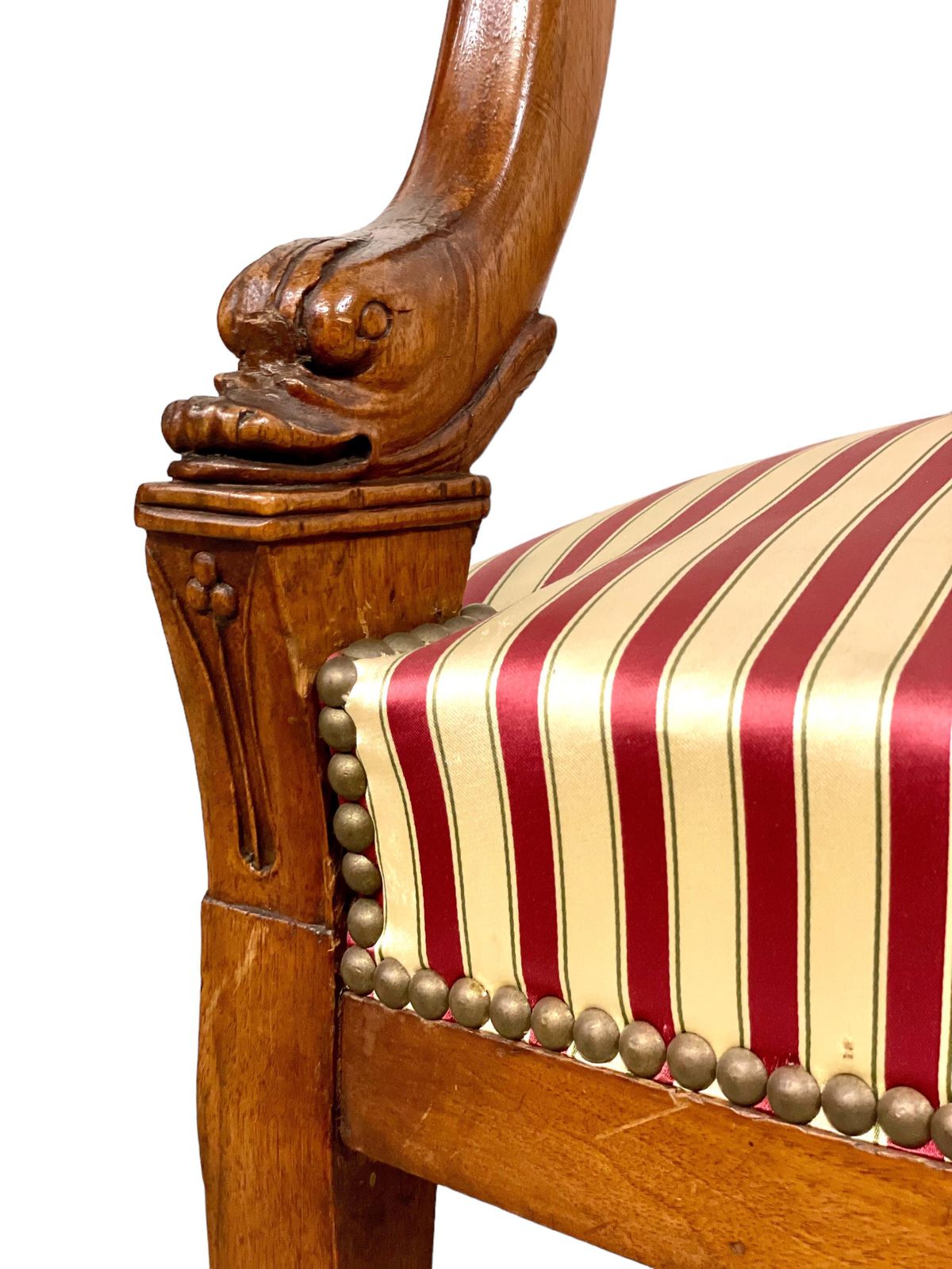 French 1st Empire Armchair With Carved Dolphins' Heads photo 1361.0